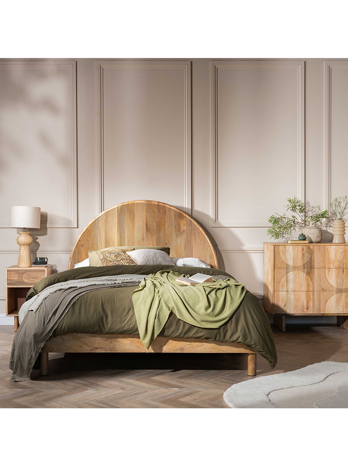 Zuberi Mango Wood King Bed Frame