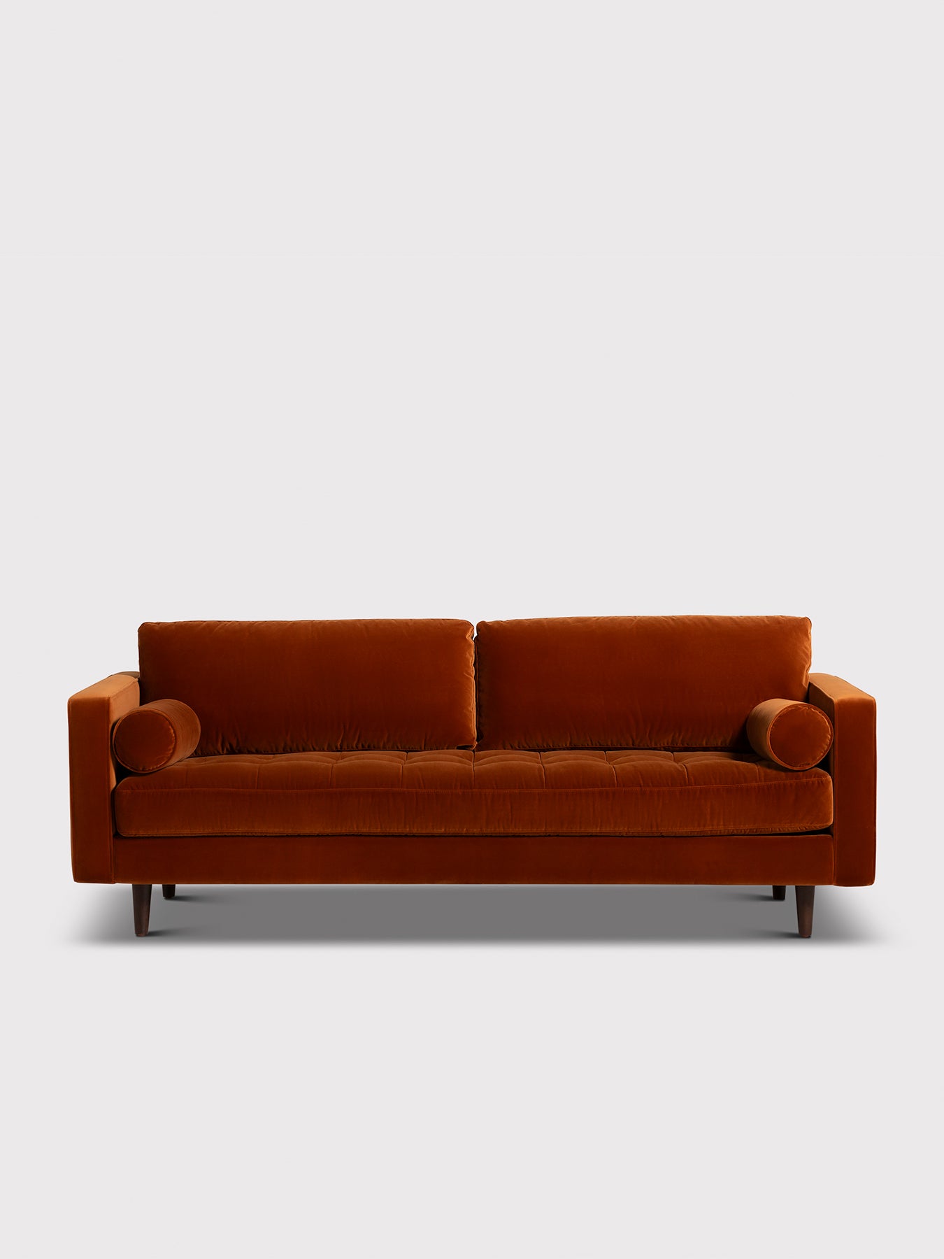 Hemingway Burnt Orange Velvet 3 Seater Sofa
