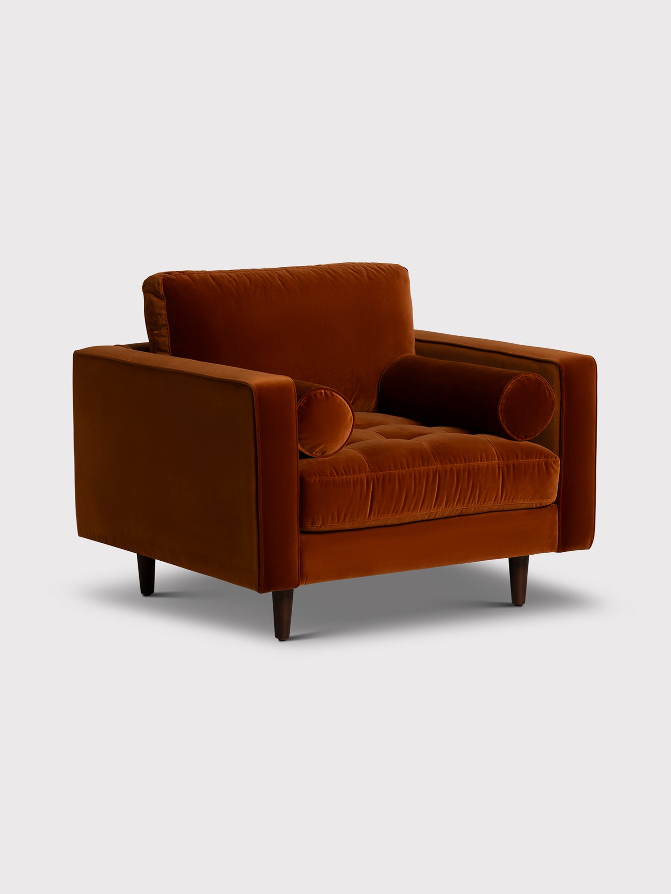 Hemingway Burnt Orange Velvet Armchair