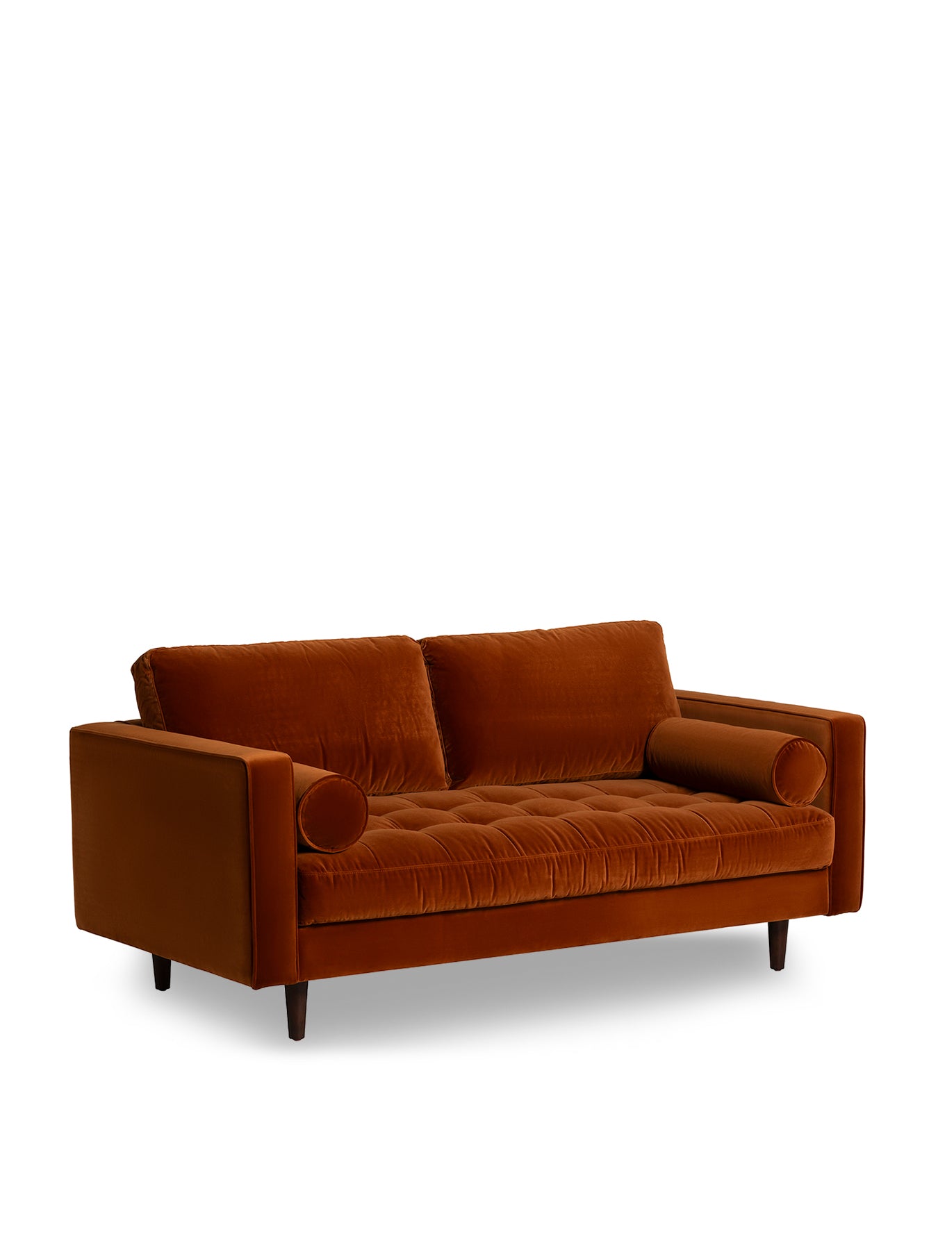 Hemingway Burnt Orange Velvet 2 Seater Sofa