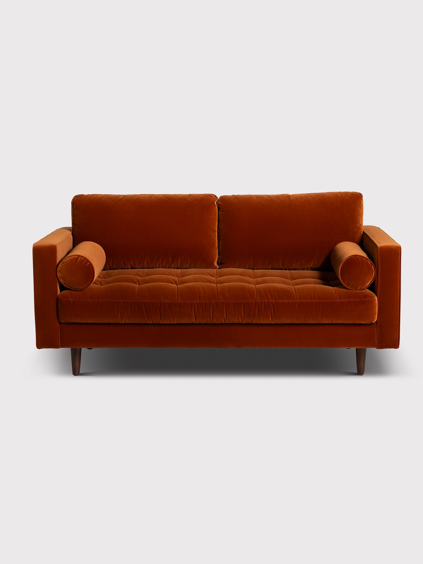 Hemingway Burnt Orange Velvet 2 Seater Sofa