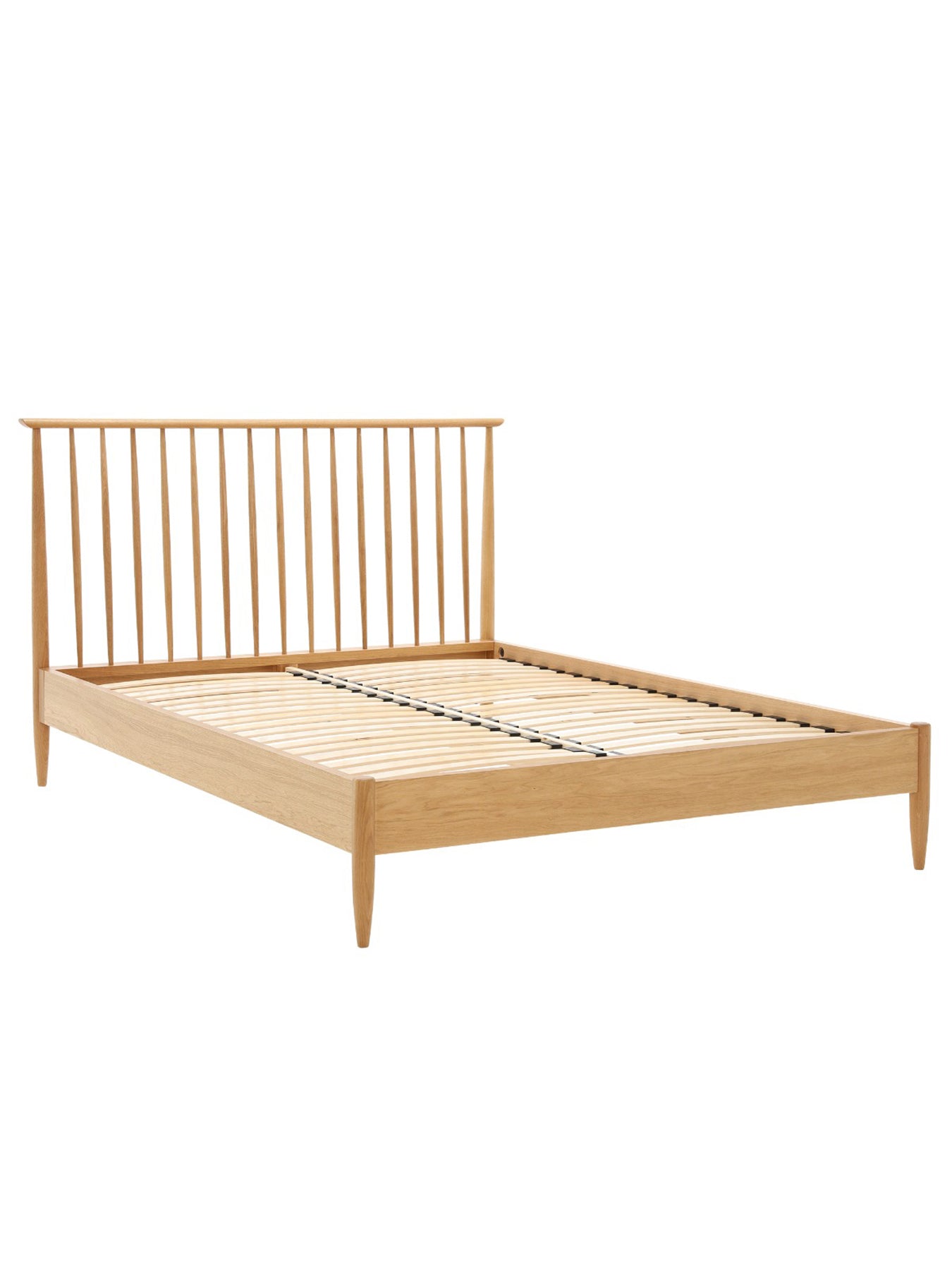 Teramo Oak Double Bed Frame With Spindle Headboard
