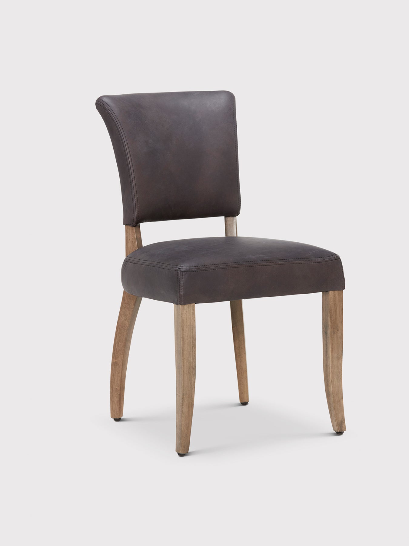 Mimi Brown Leather Dining Chair With Stud Detail