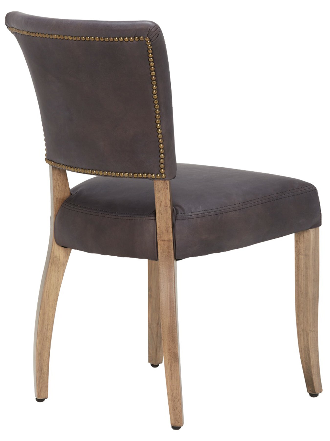 Mimi Brown Leather Dining Chair With Stud Detail