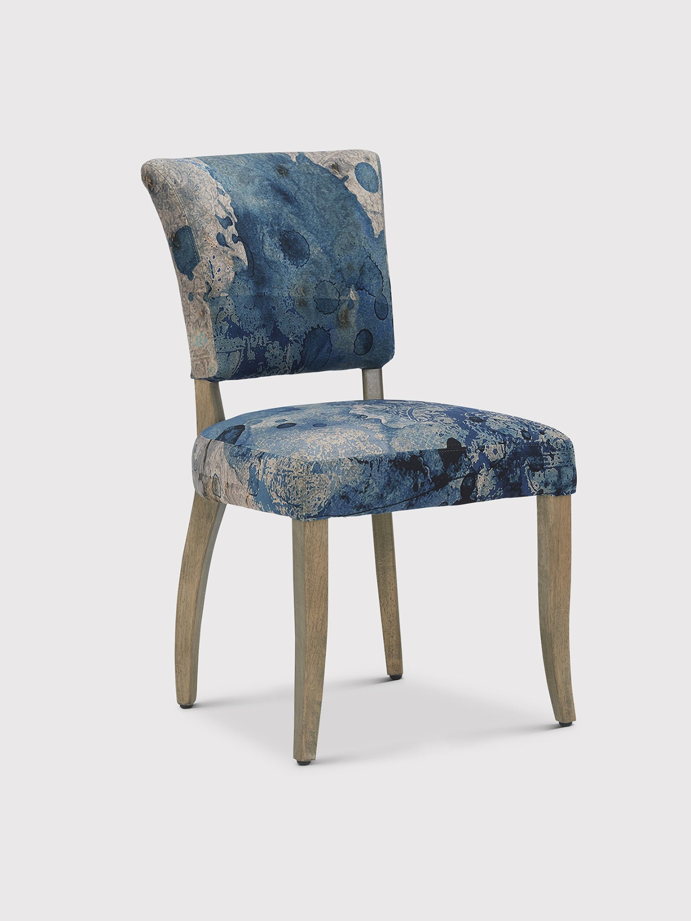 Mimi Blue Velvet Dining Chair With Oak Legs