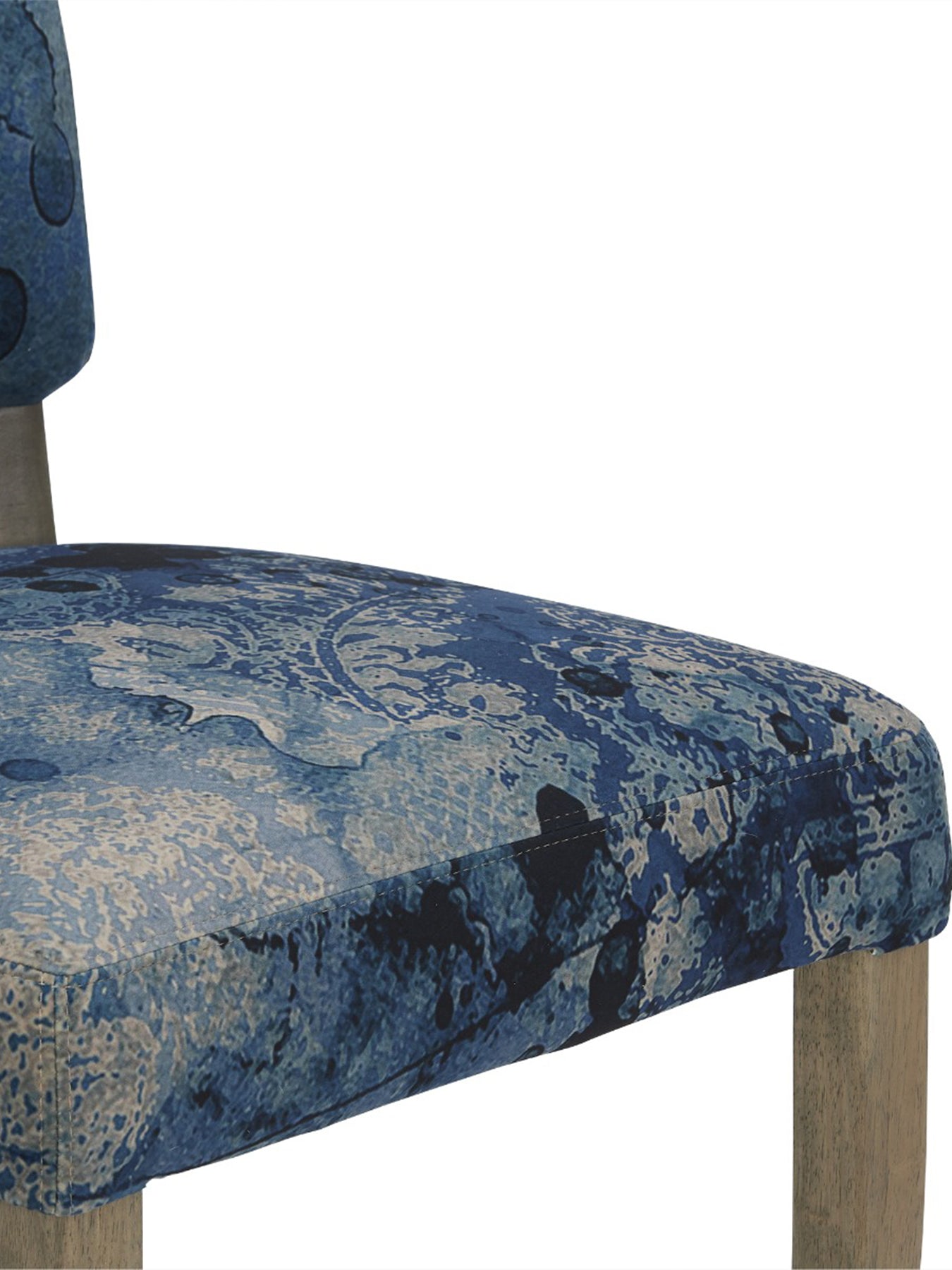 Mimi Blue Velvet Dining Chair With Oak Legs