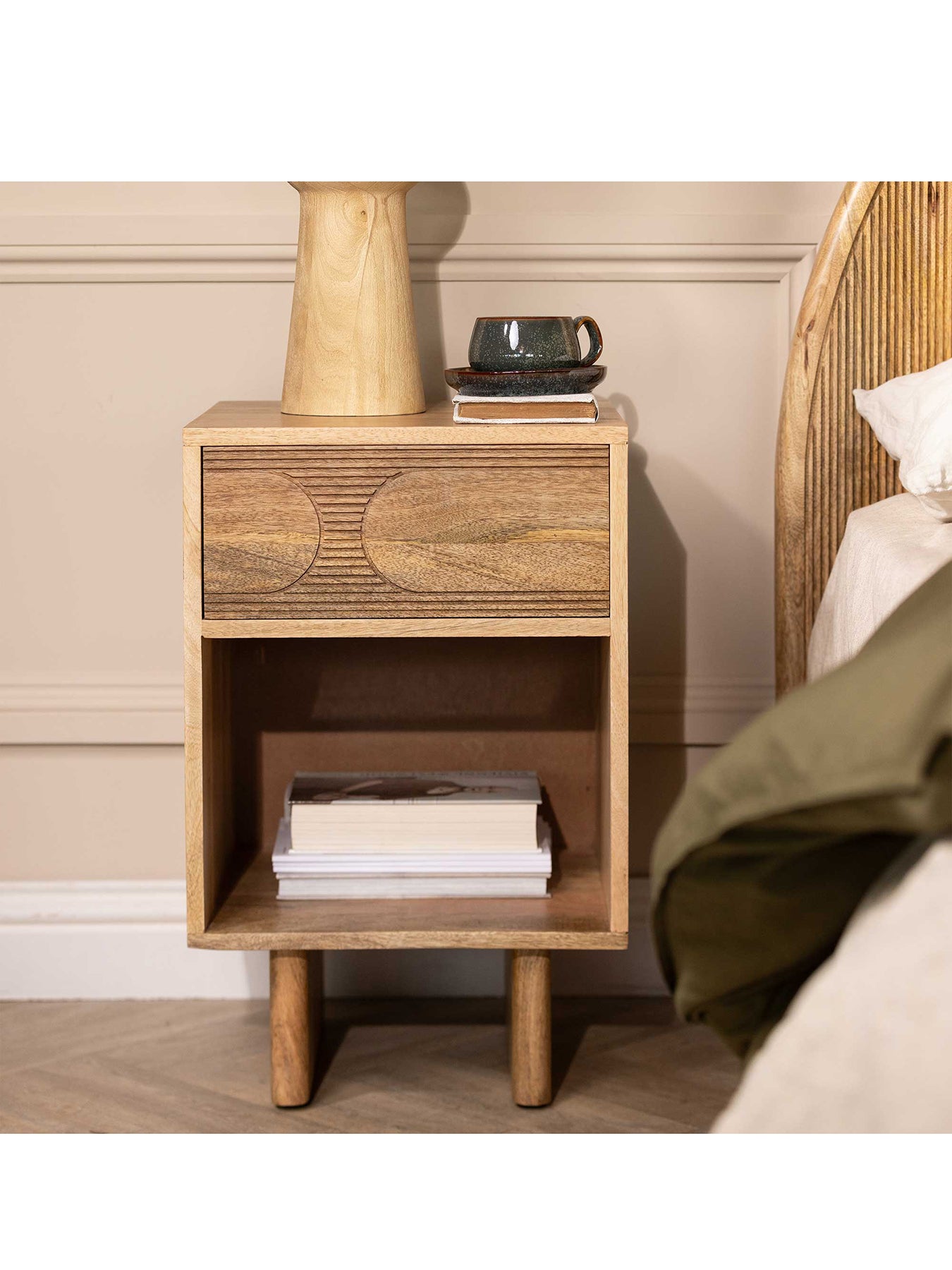 Zuberi Mango Wood Bedside Table