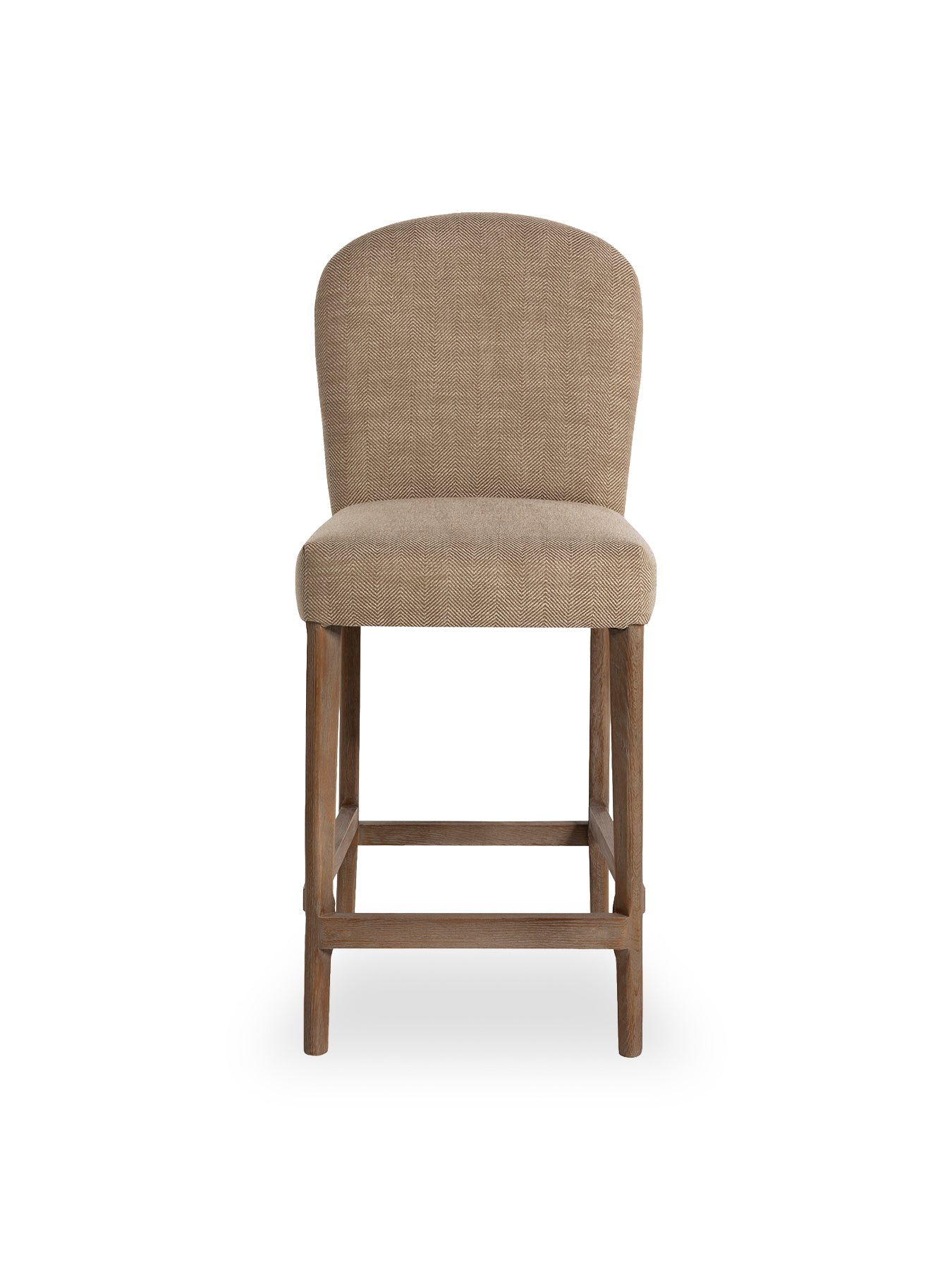 Maurice Fabric Bar Stool with Brass Studs