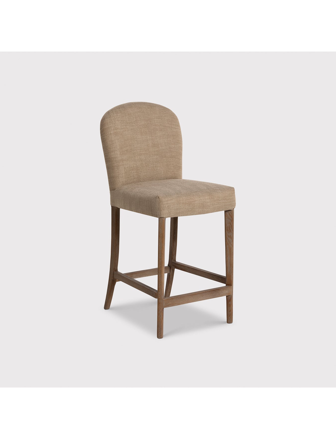 Maurice Fabric Bar Stool with Brass Studs