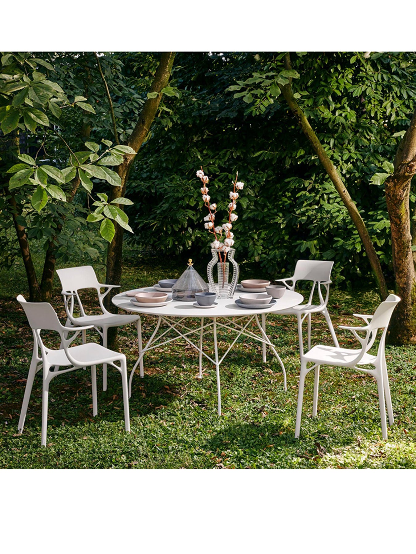 Ai Recycled Open Back Dining Chair White