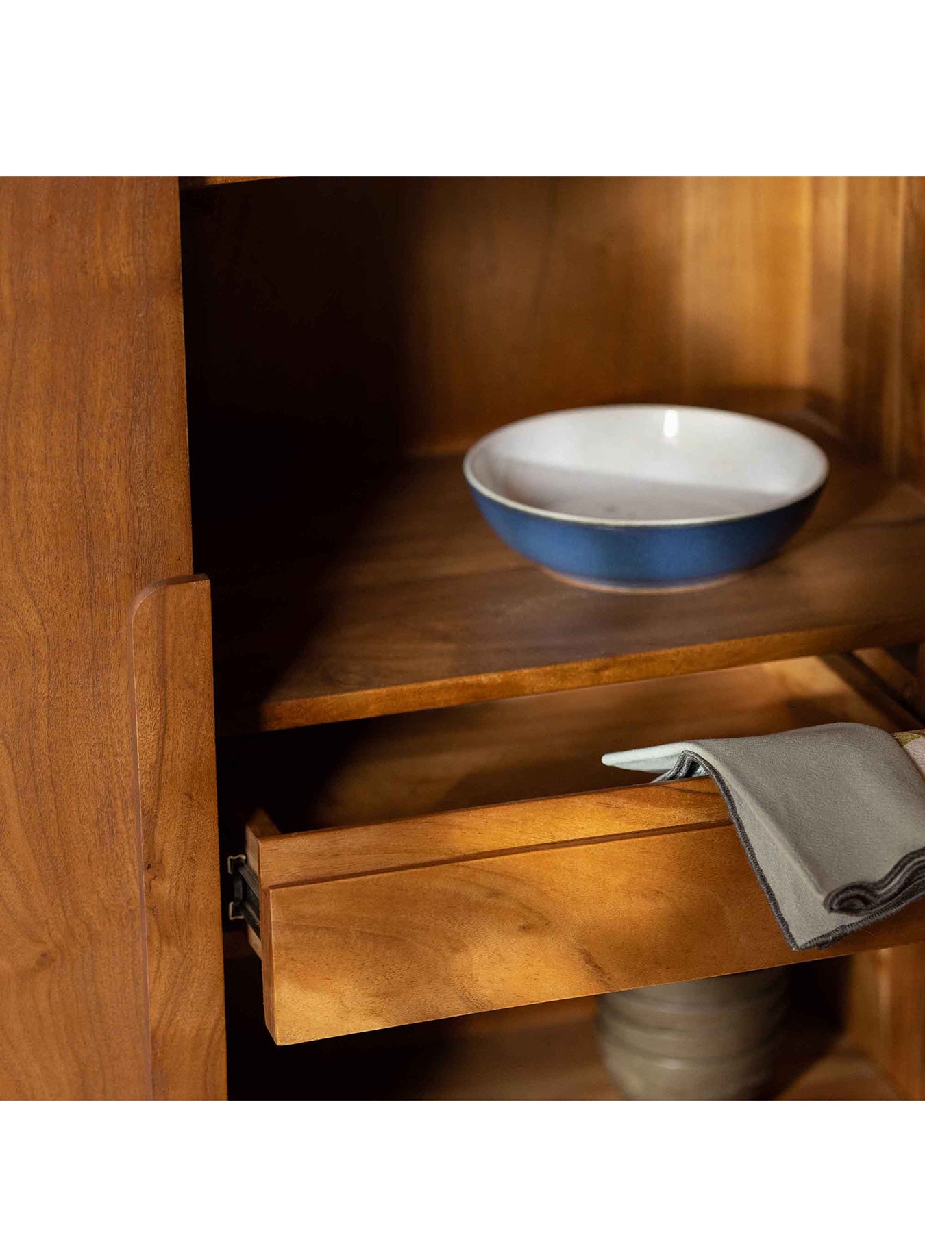 Zerina Walnut Highboard Cabinet