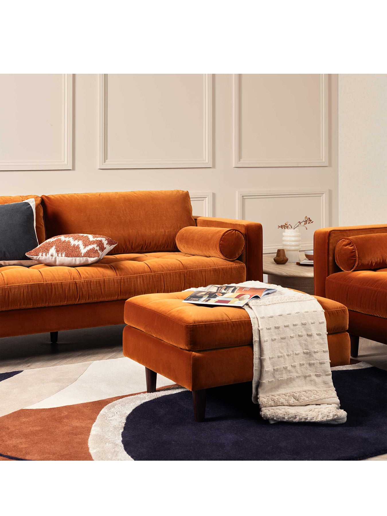 Hemingway Velvet Footstool