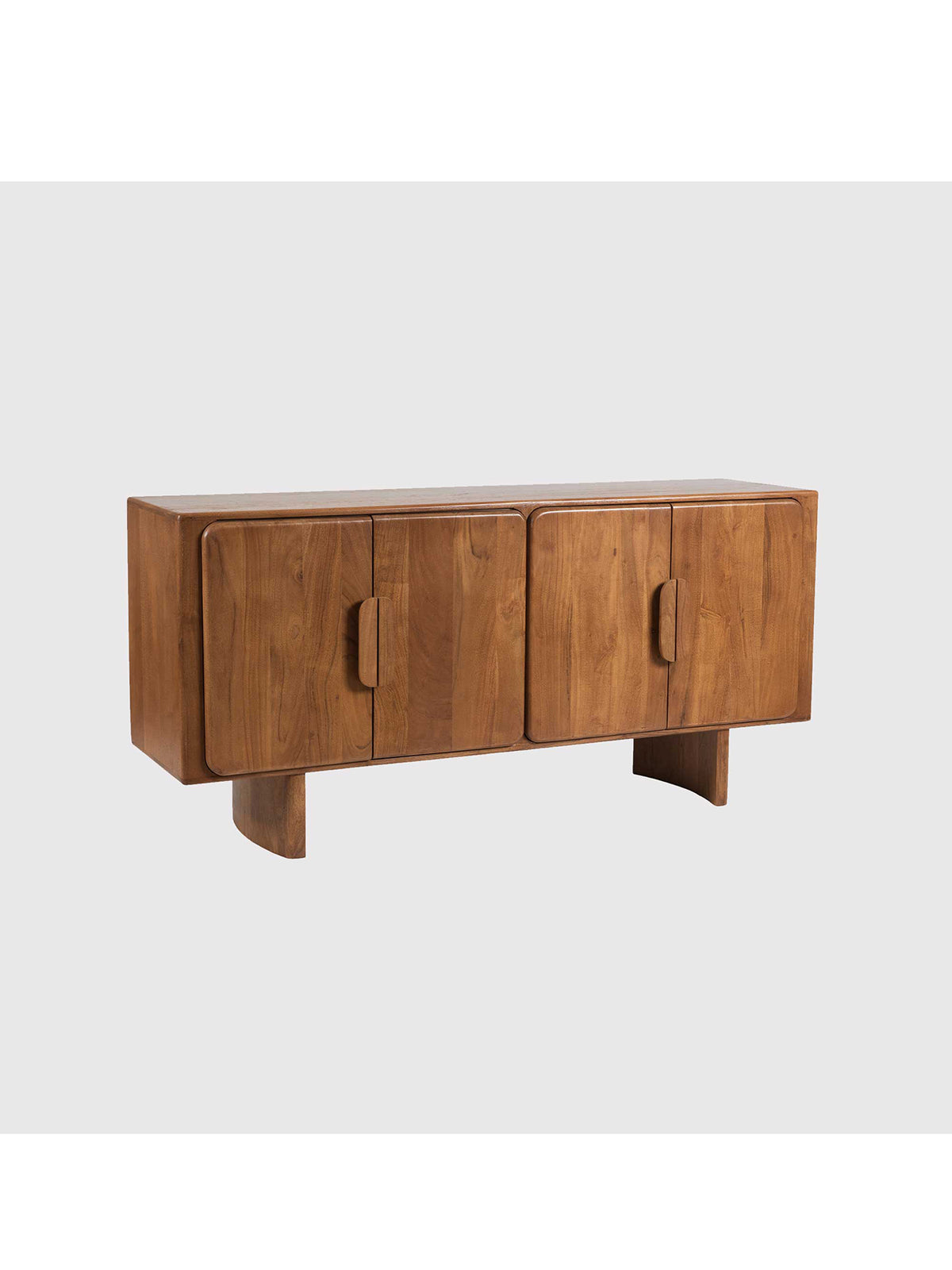 Zerina Light Acacia Wood 4 Door Sideboard
