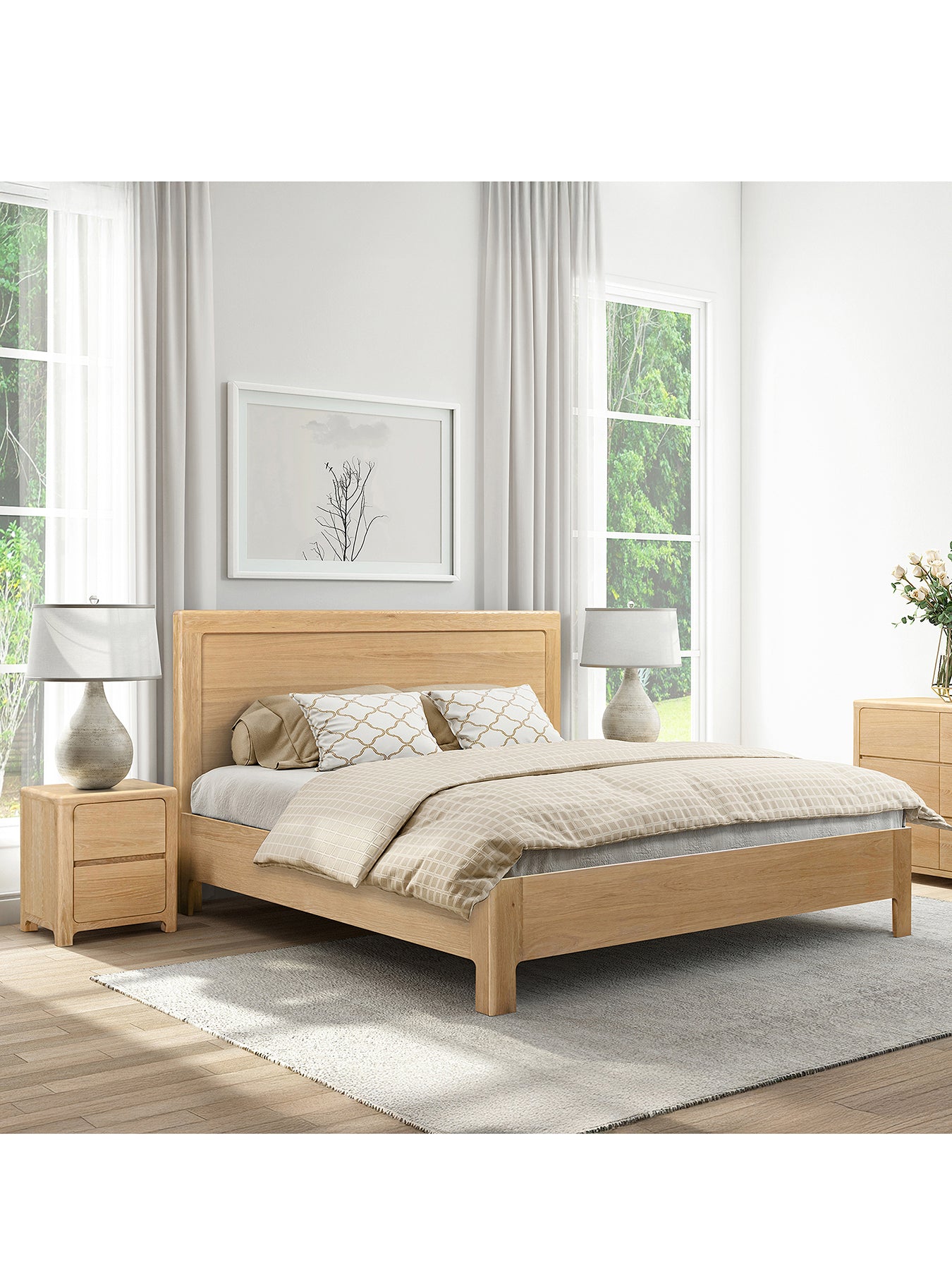 Hadrian Oak King Bed Frame