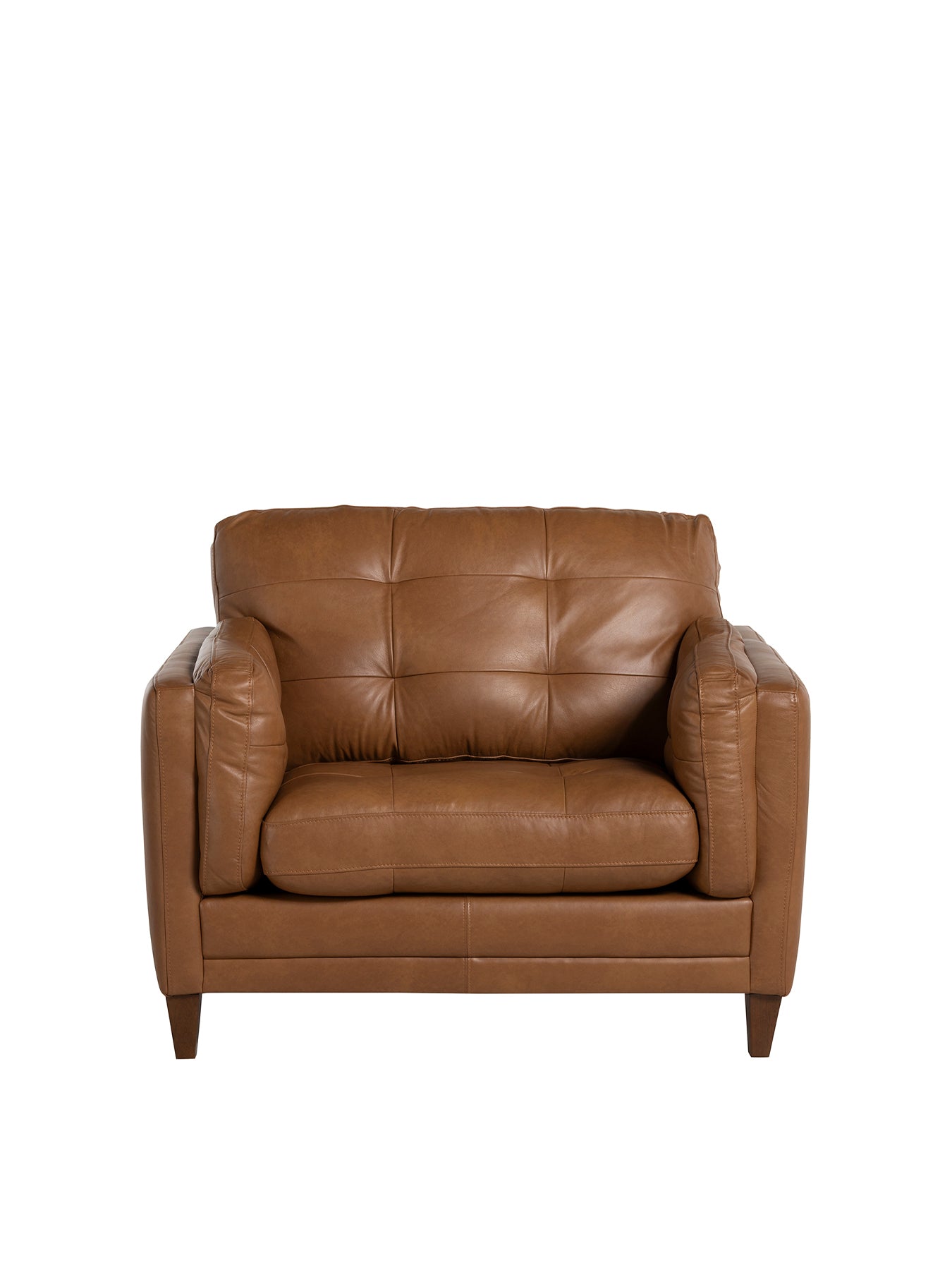 Lindisfarne Brown Leather Snuggle Chair