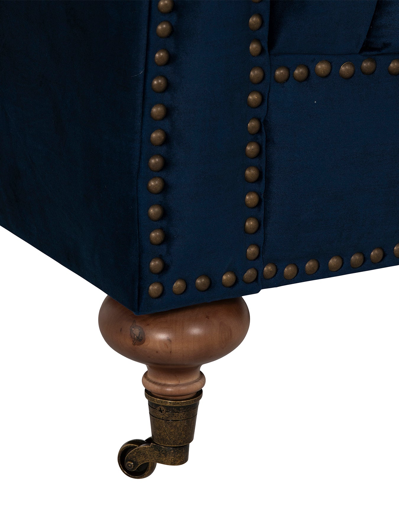 Duchamp Velvet Chesterfield Armchair Blue