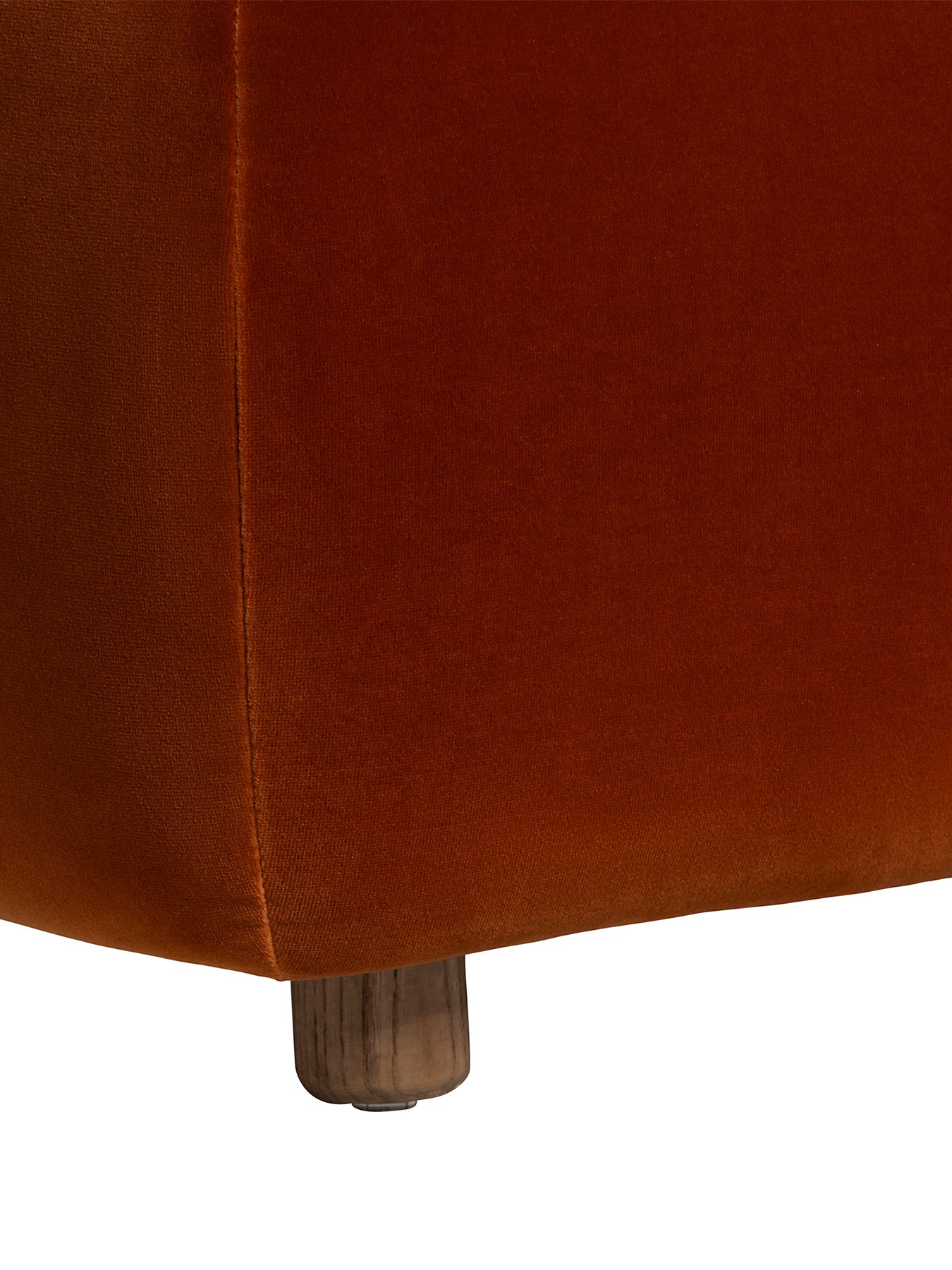 Lavinia Orange Velvet Tufted Footstool