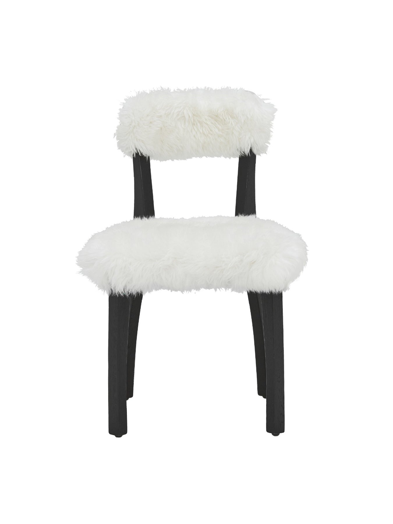 Cabin Sheepskin Dining Chair With Black Wood Legs