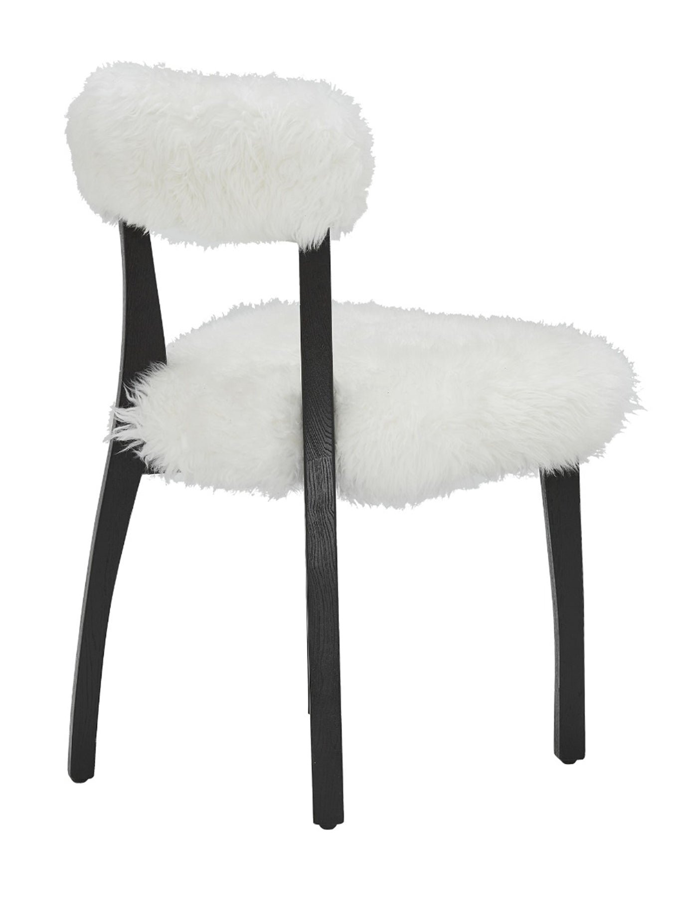 Cabin Sheepskin Dining Chair With Black Wood Legs