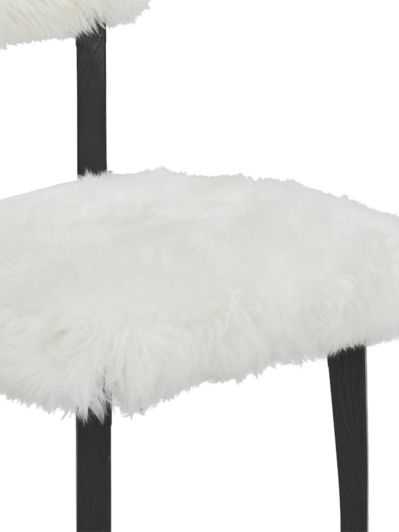 Cabin Sheepskin Dining Chair With Black Wood Legs