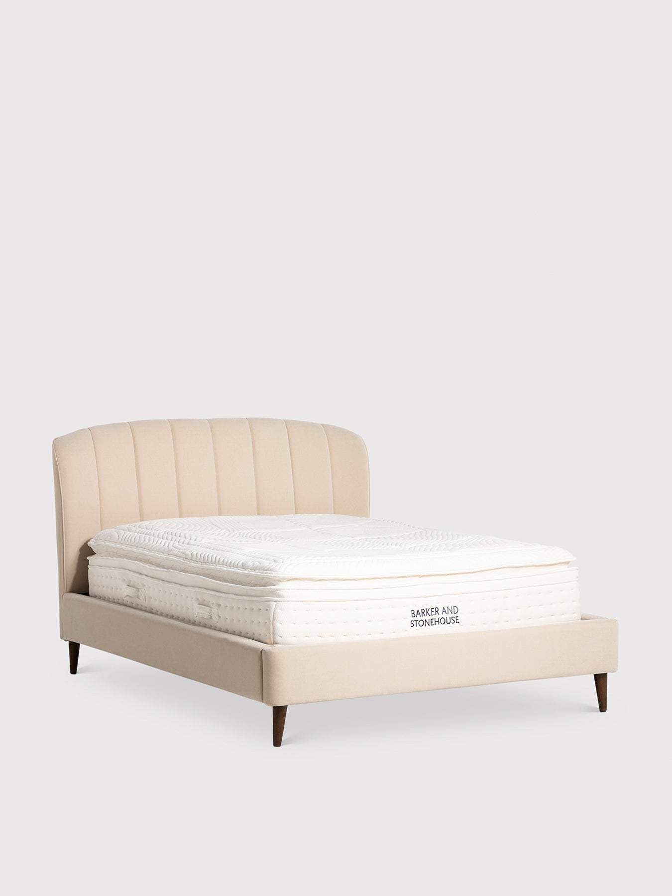 Reyes Neutral Fabric Double Bed Frame