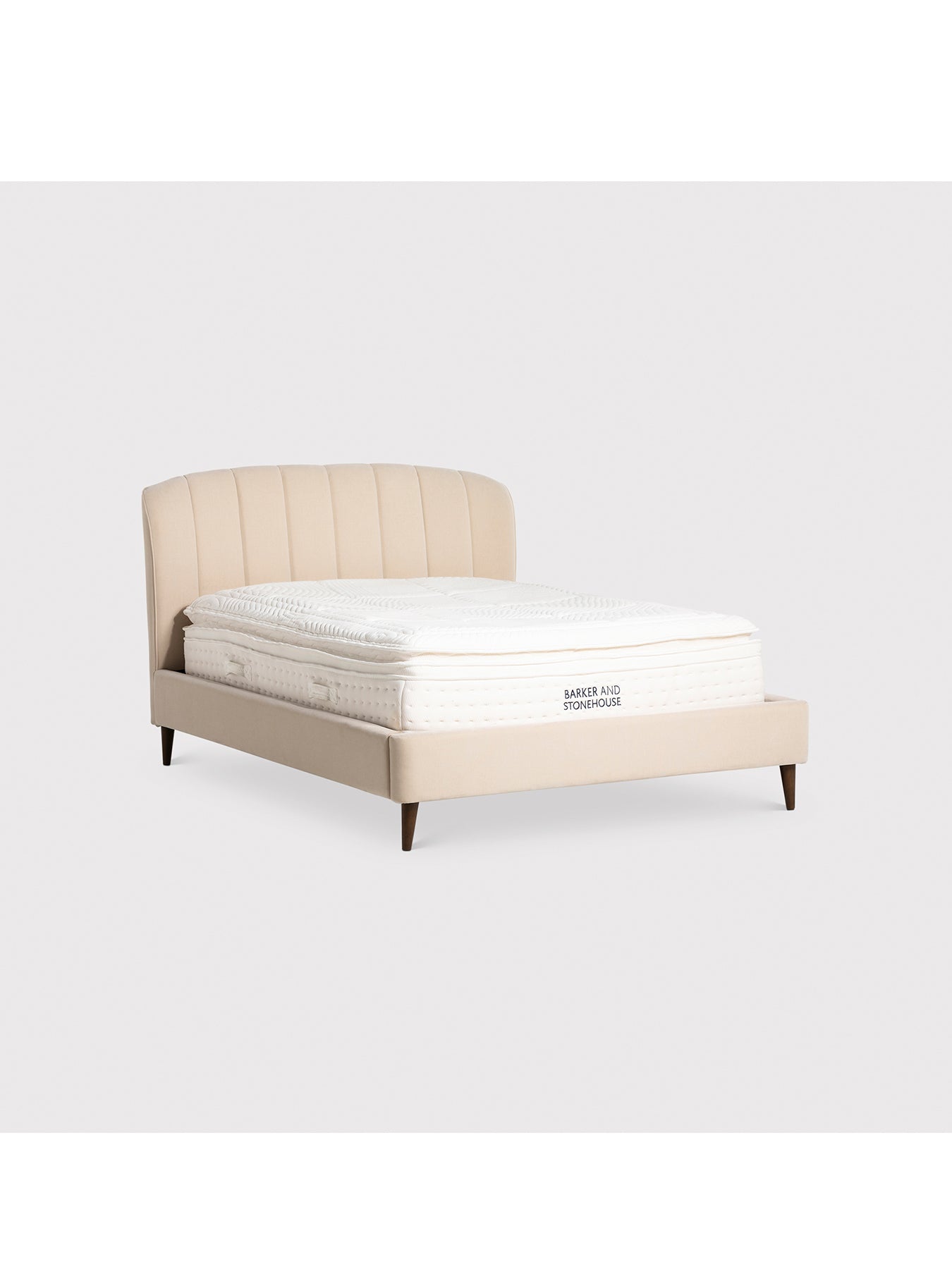 Reyes Neutral Fabric King Bed Frame