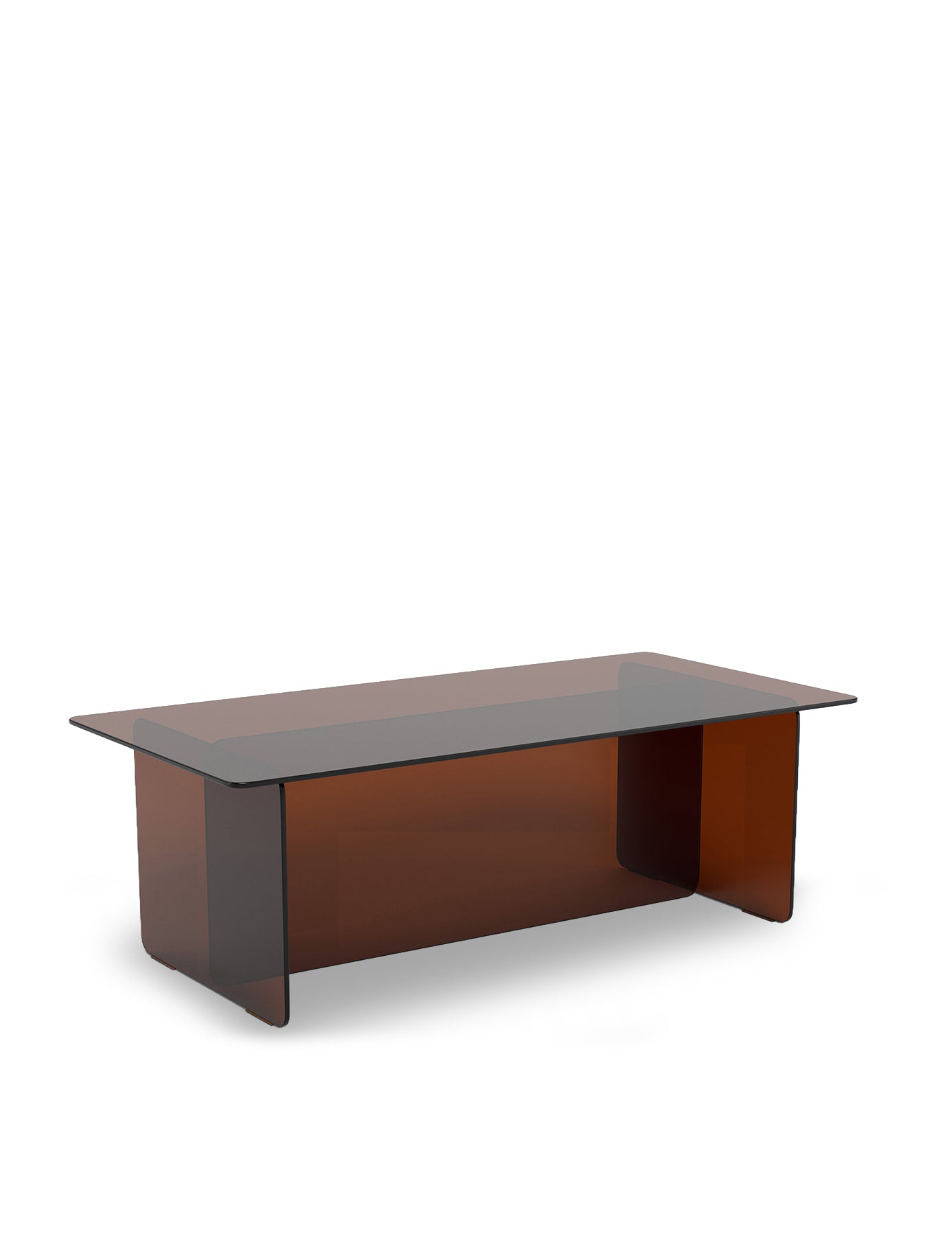Burano Glass Coffee Table Rectangular Brown