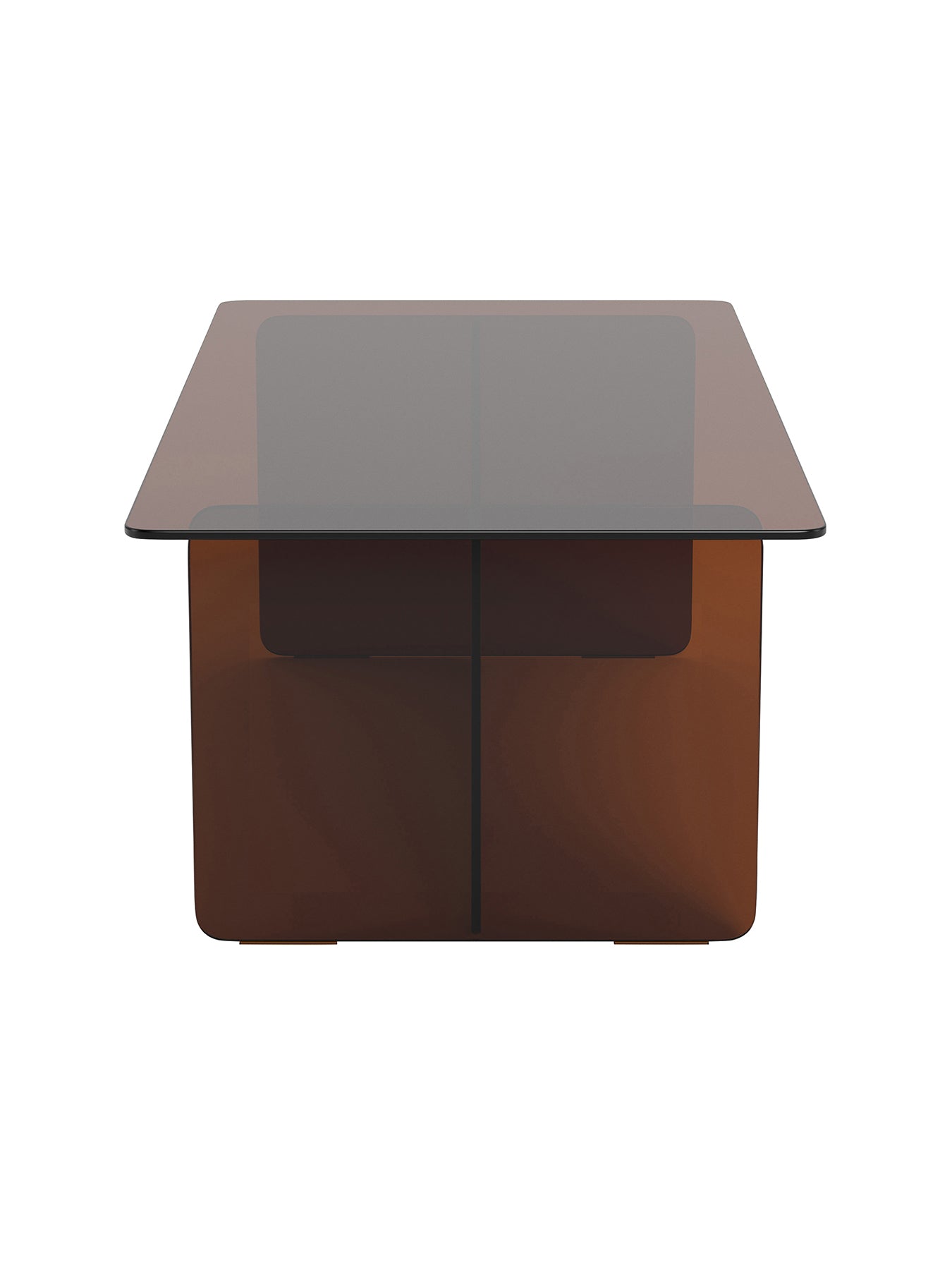 Burano Glass Coffee Table Rectangular Brown