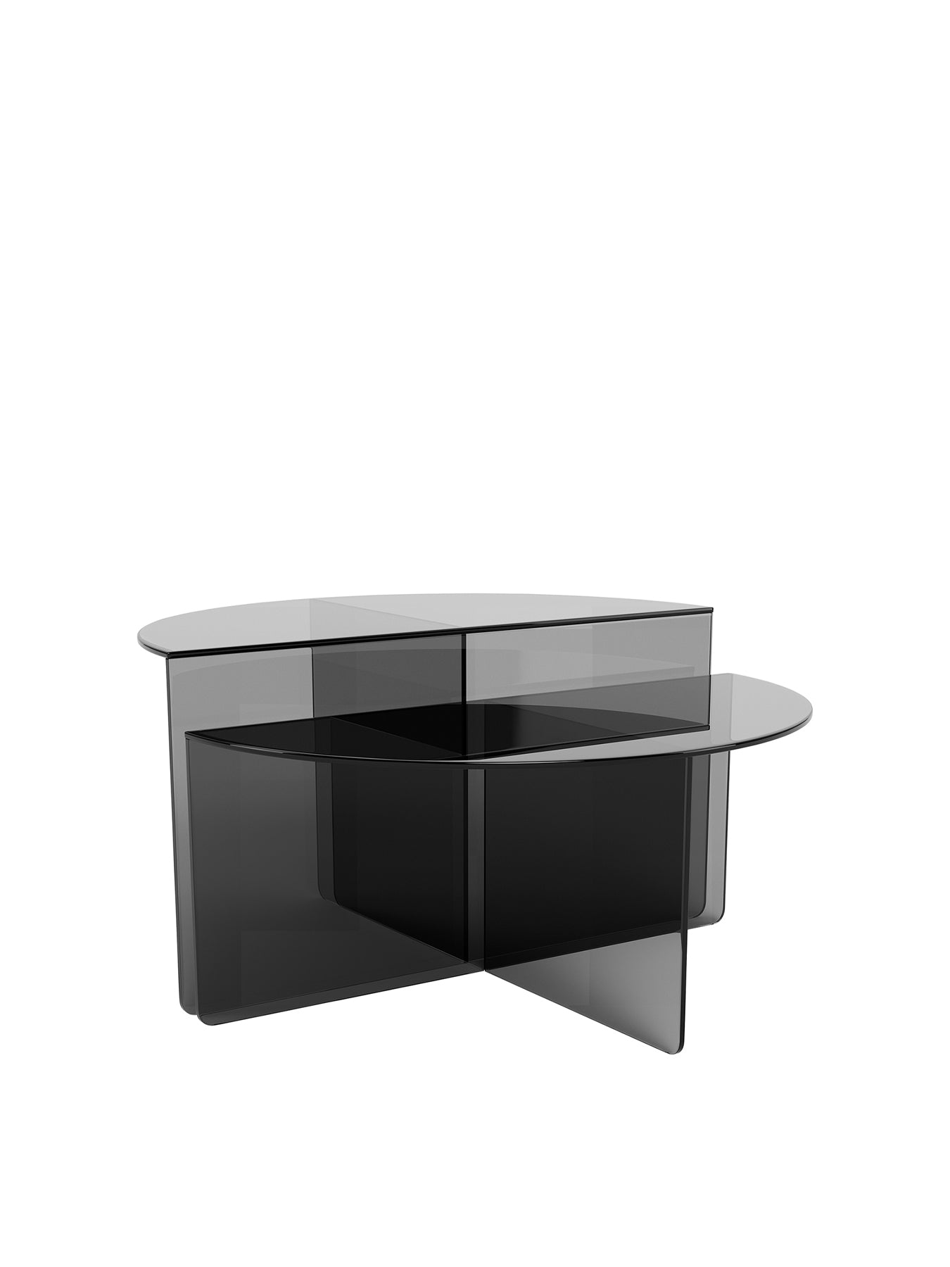 Vetro Smoked Glass Round Coffee Table Set