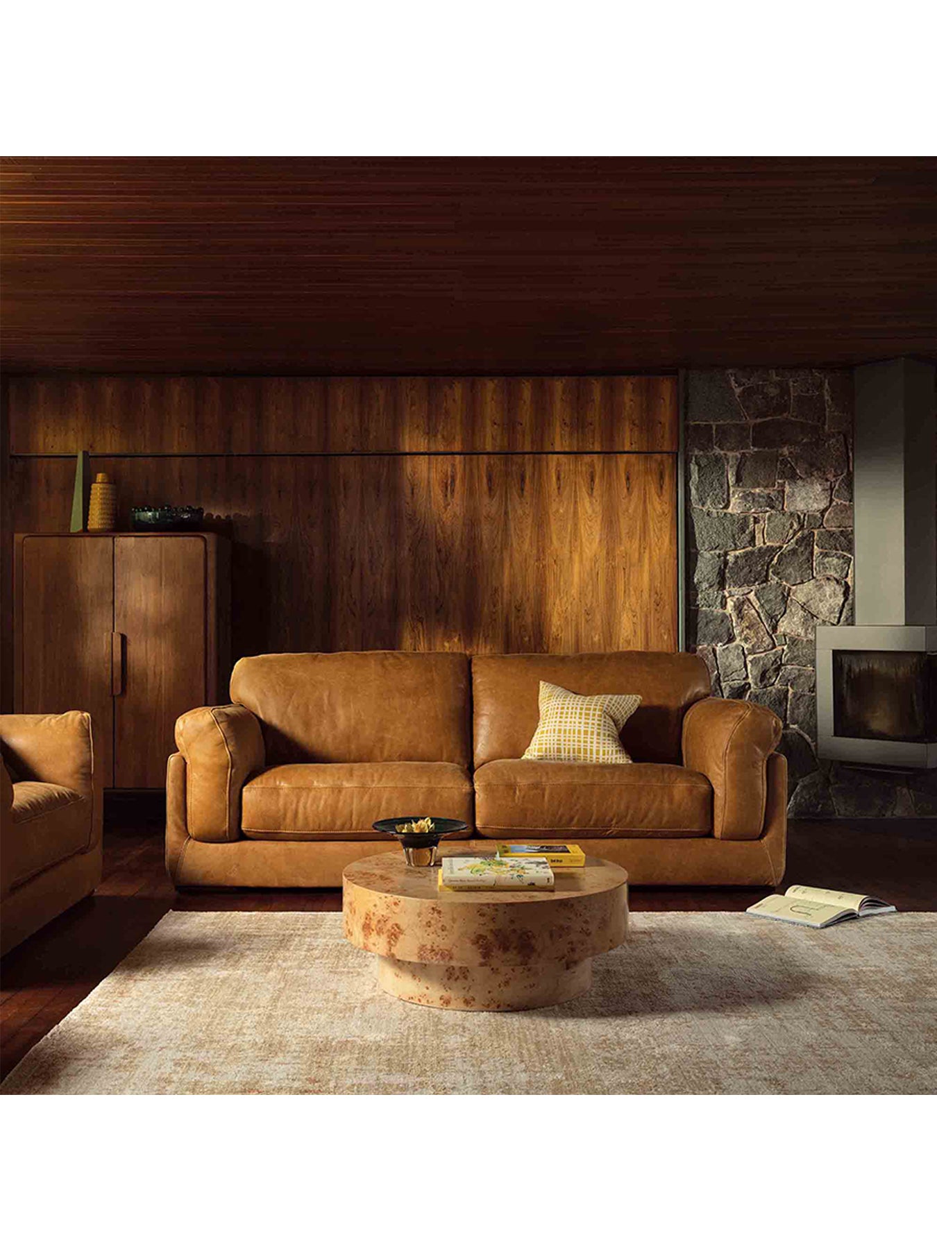 Castile Burl Veneer Coffee Table Natural