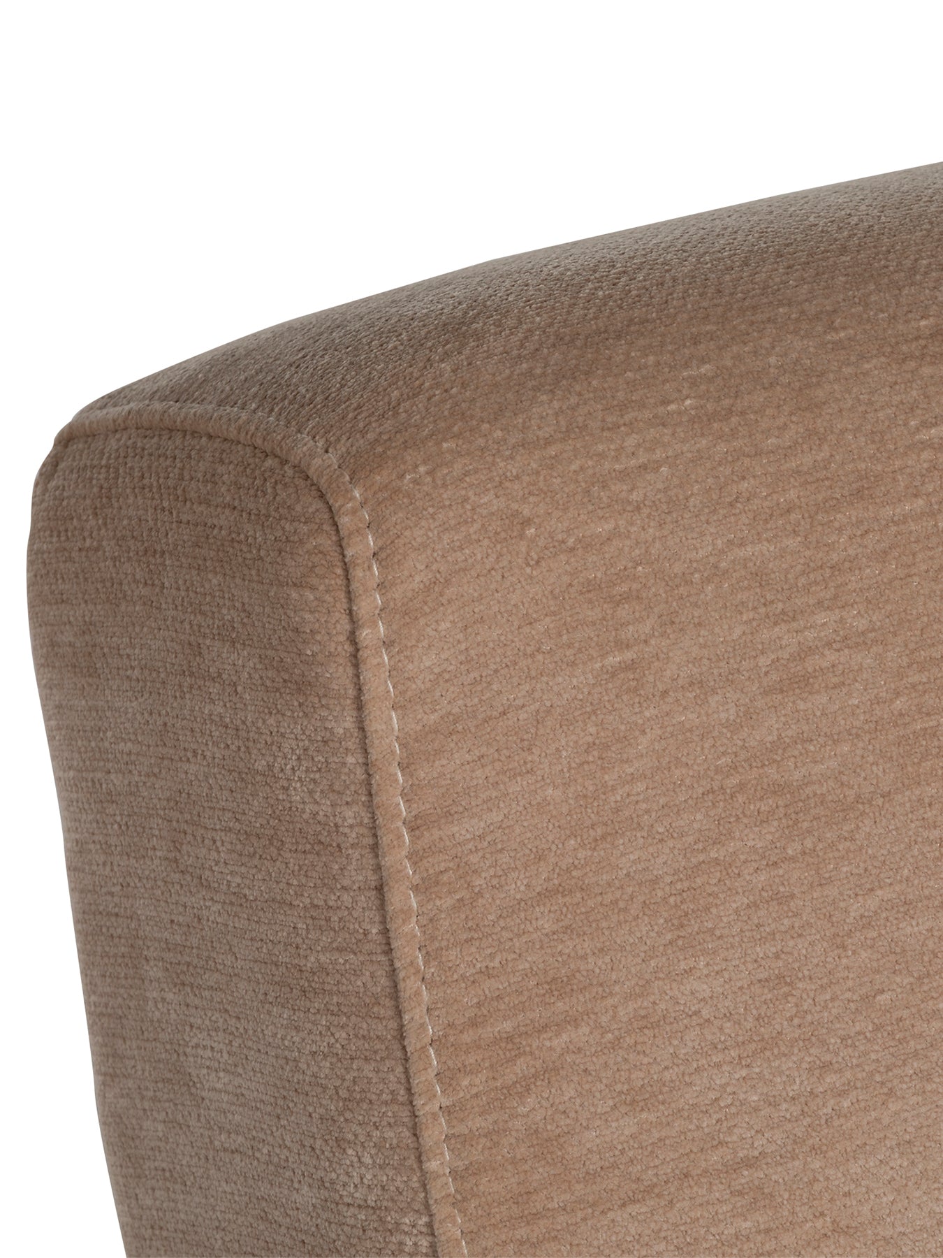 Tolliver Beige Velour Fabric Armchair
