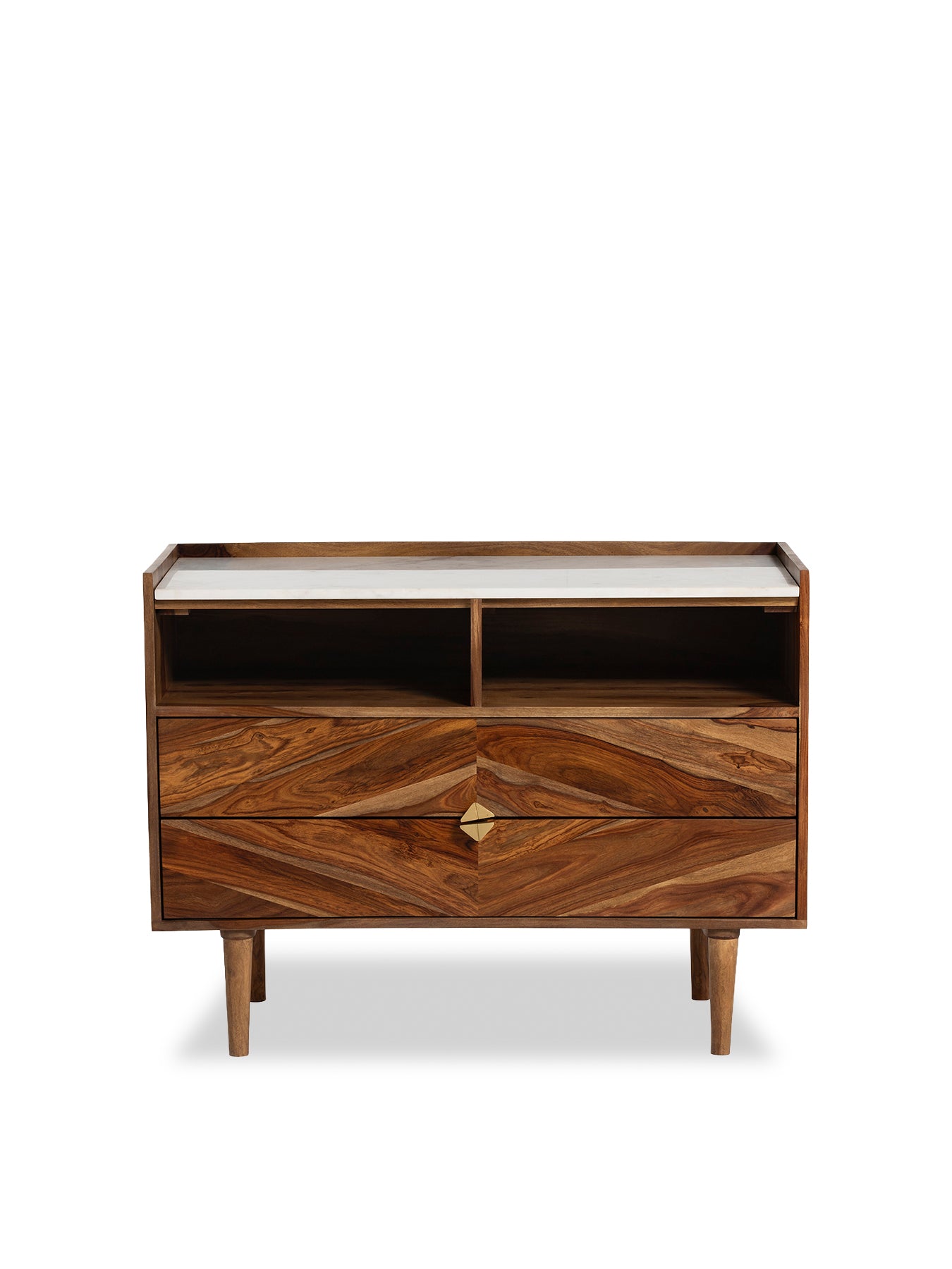 Vida Marble and Wood Chest of Drawers