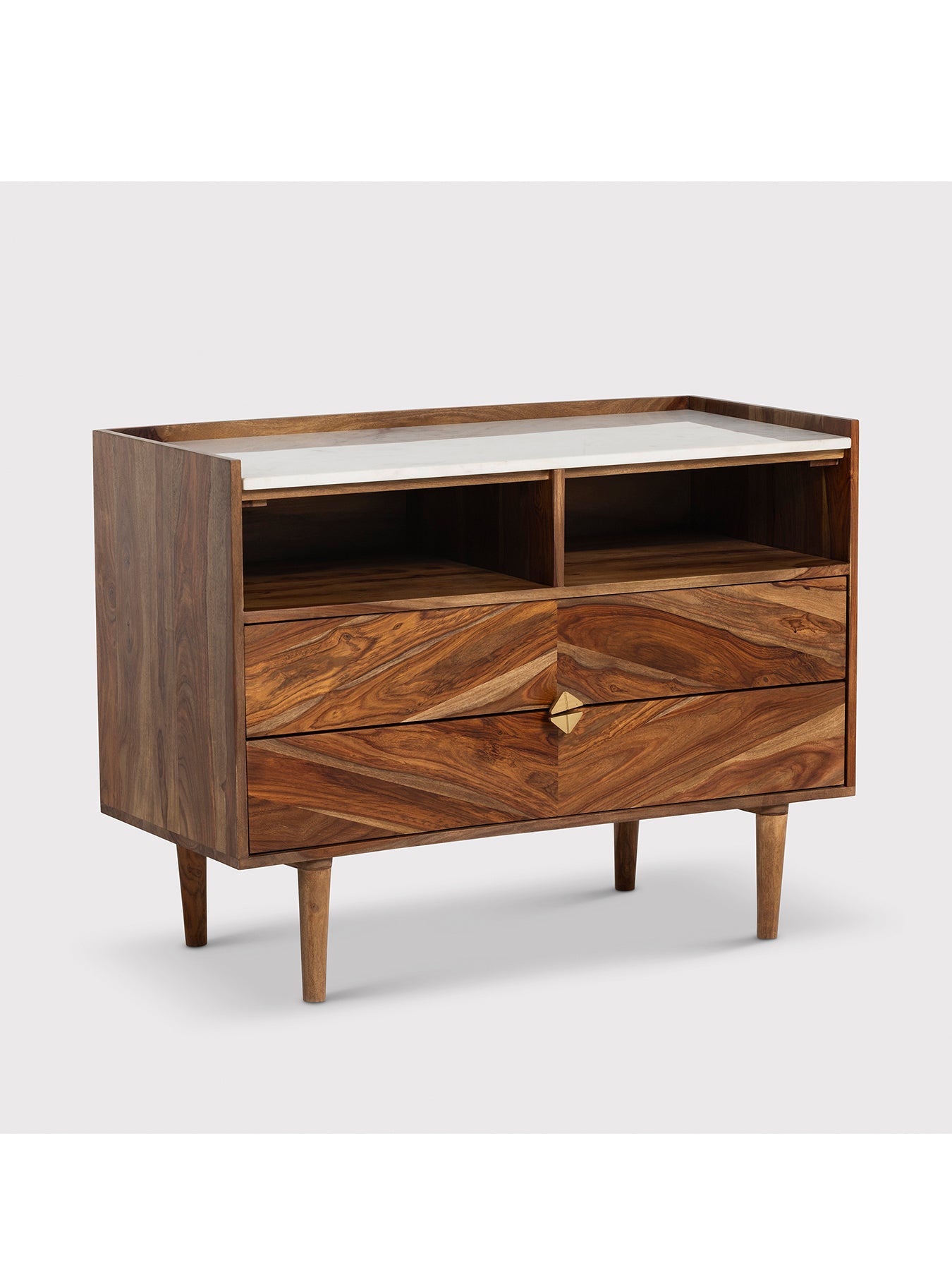 Vida Marble and Wood Chest of Drawers