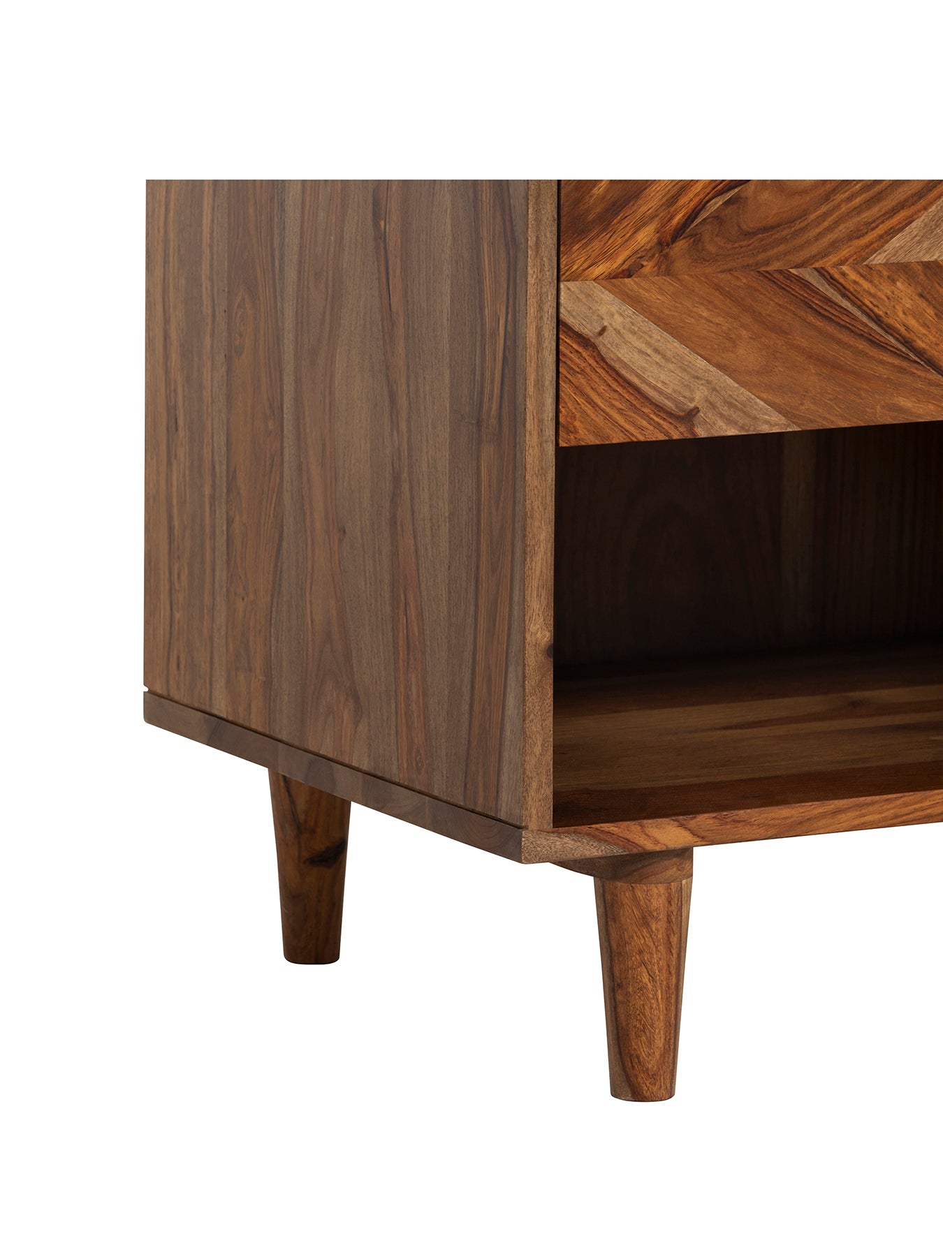 Vida Marble and Wood Bedside Table