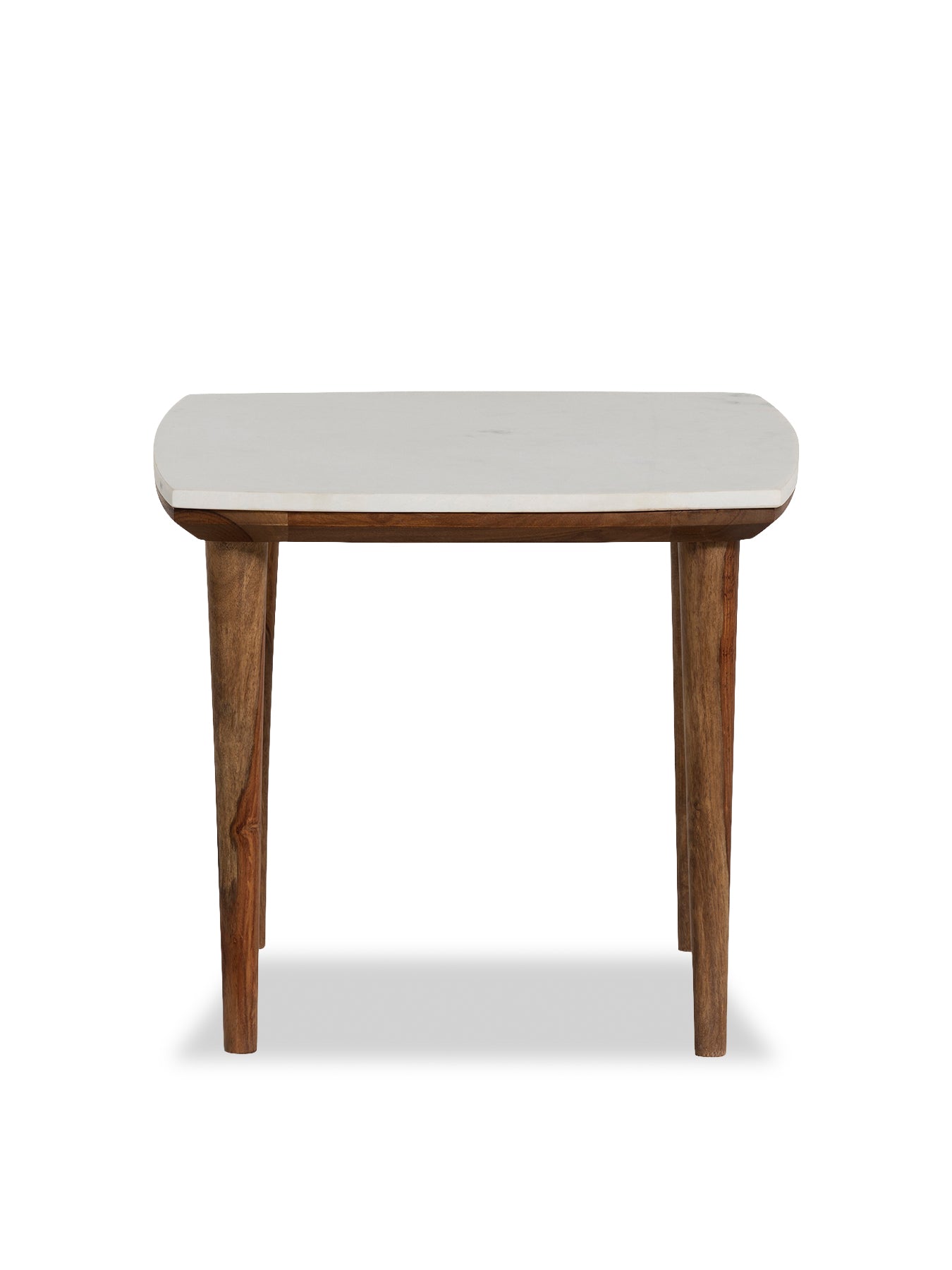 Vida Marble and Wood Side Table