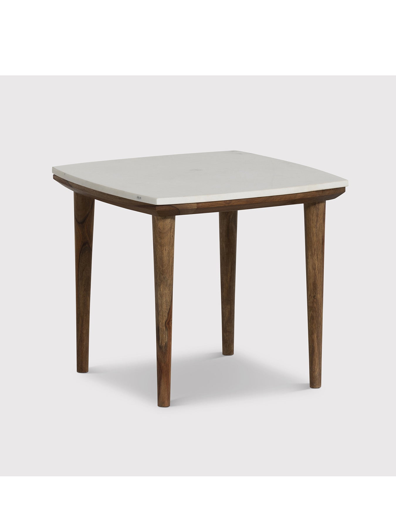 Vida Marble and Wood Side Table
