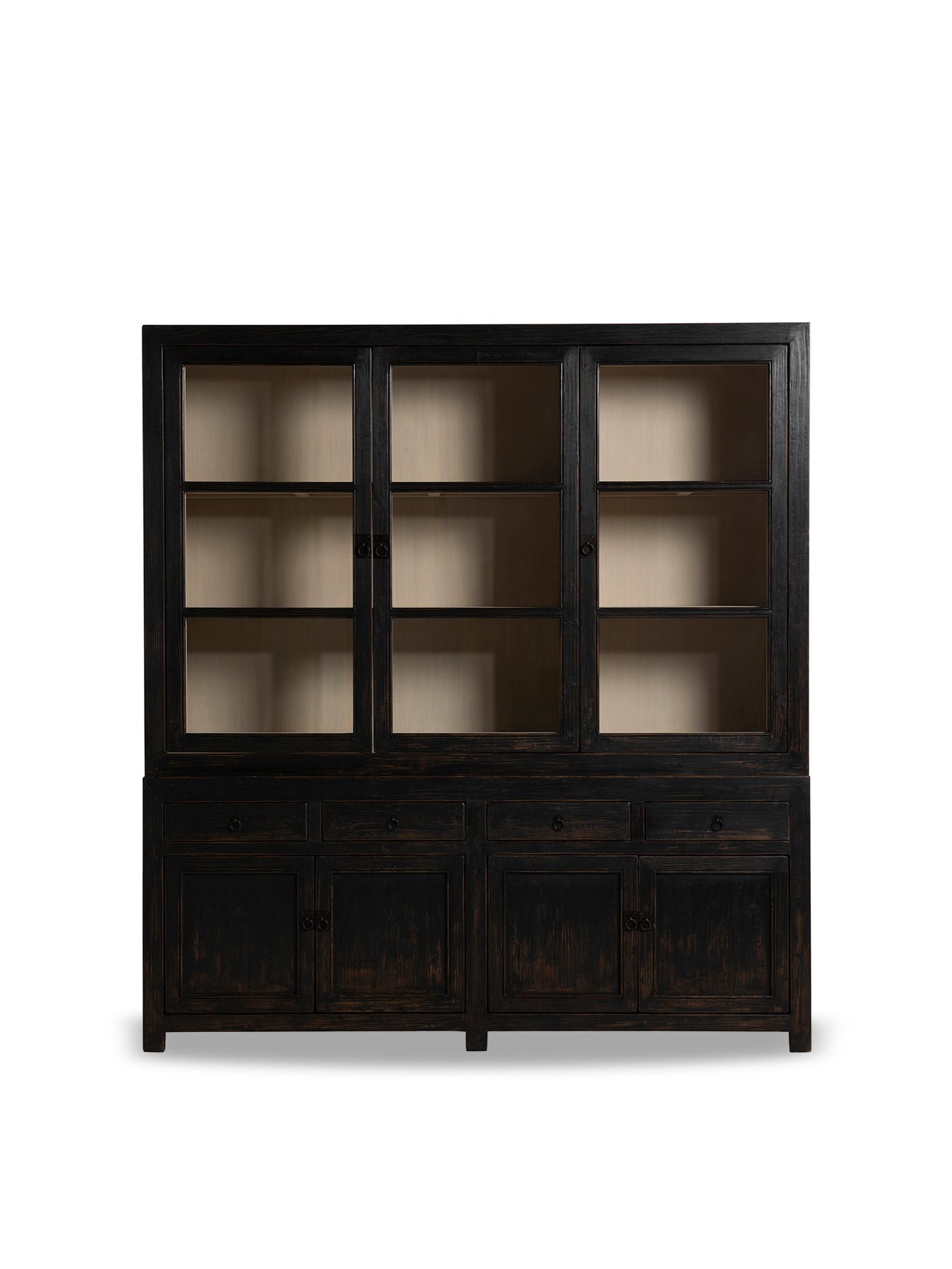 Dickens Black Pine Wood Display Cabinet