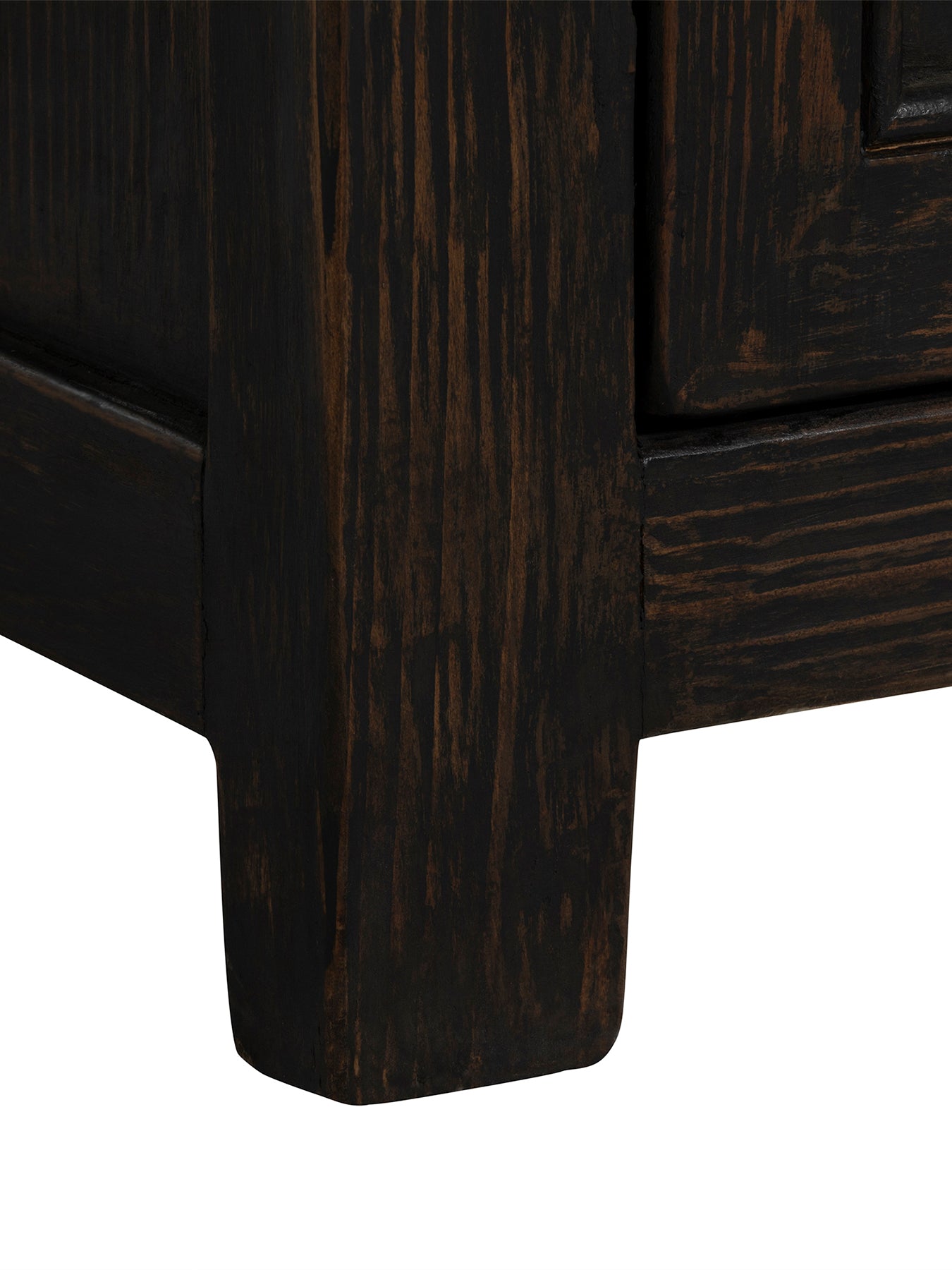 Dickens Black Pine Wood Display Cabinet