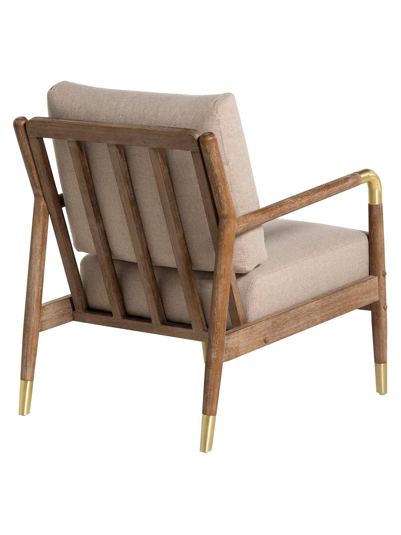 Tarron Neutral Fabric Accent Chair With Wood Frame