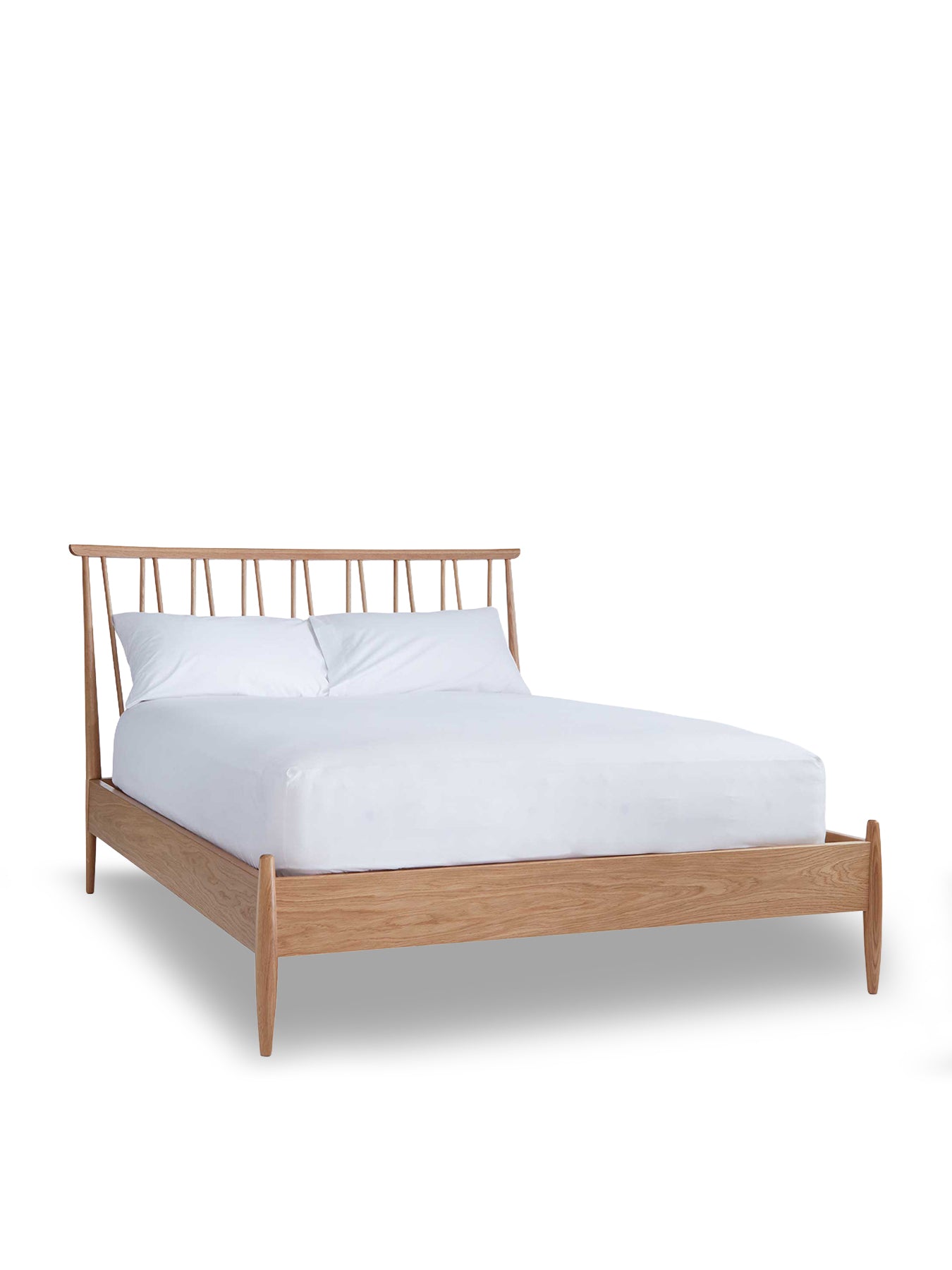 Winslow Light Wood Double Bed Frame With Spindle Headboard