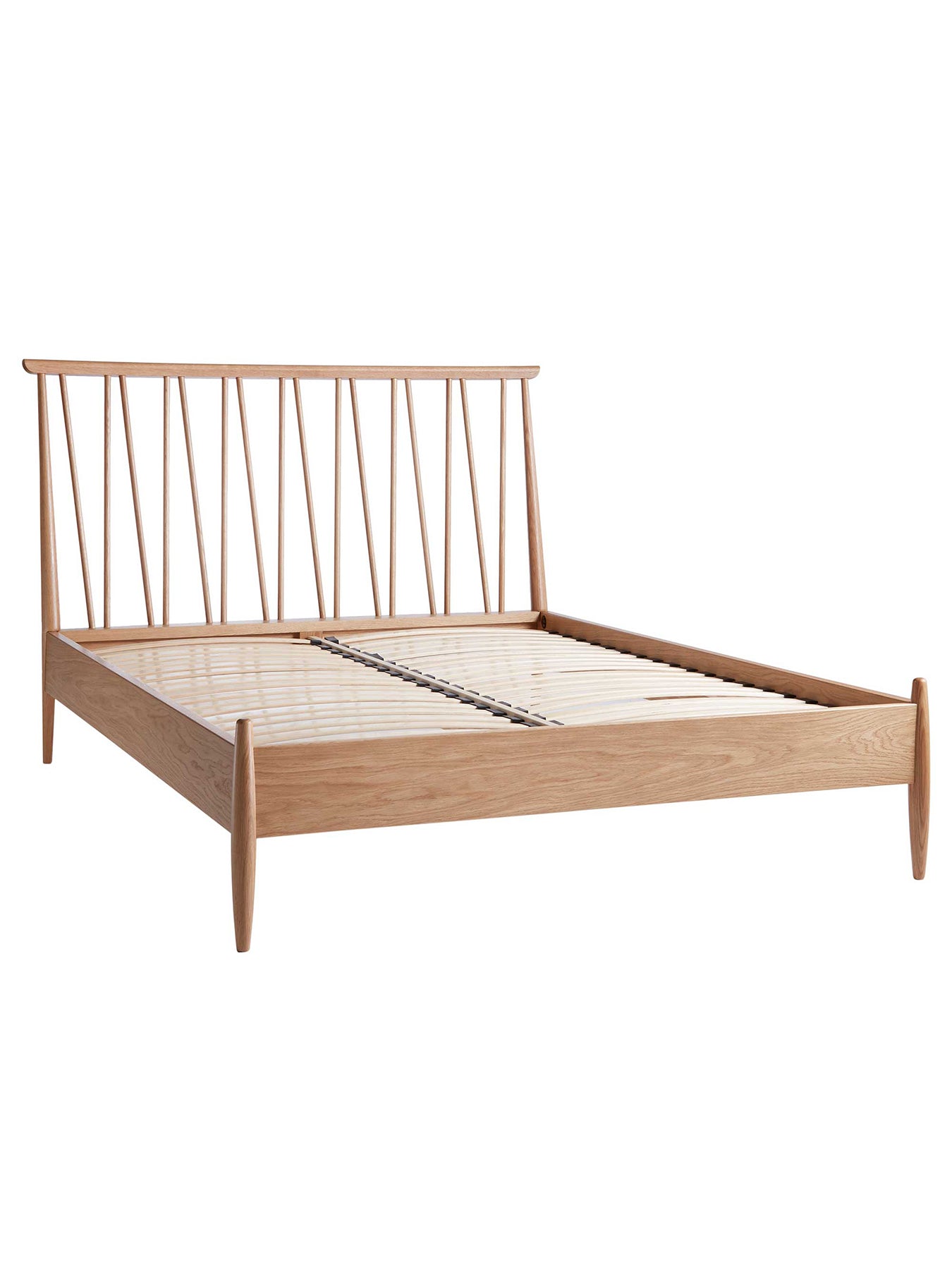 Winslow Light Wood Double Bed Frame With Spindle Headboard