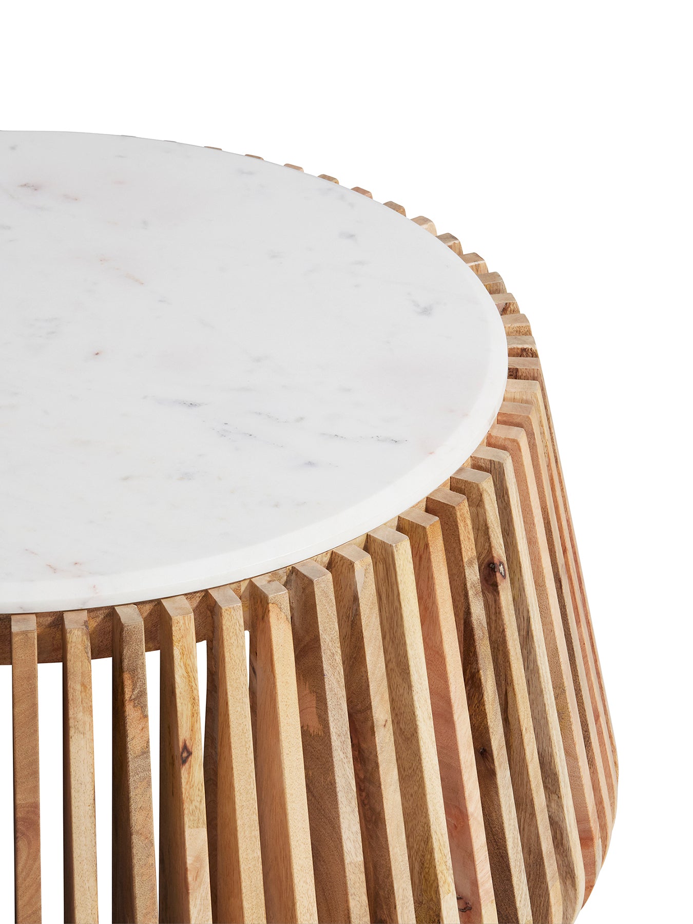 Ombra Mango Wood Coffee Table With Marble Top