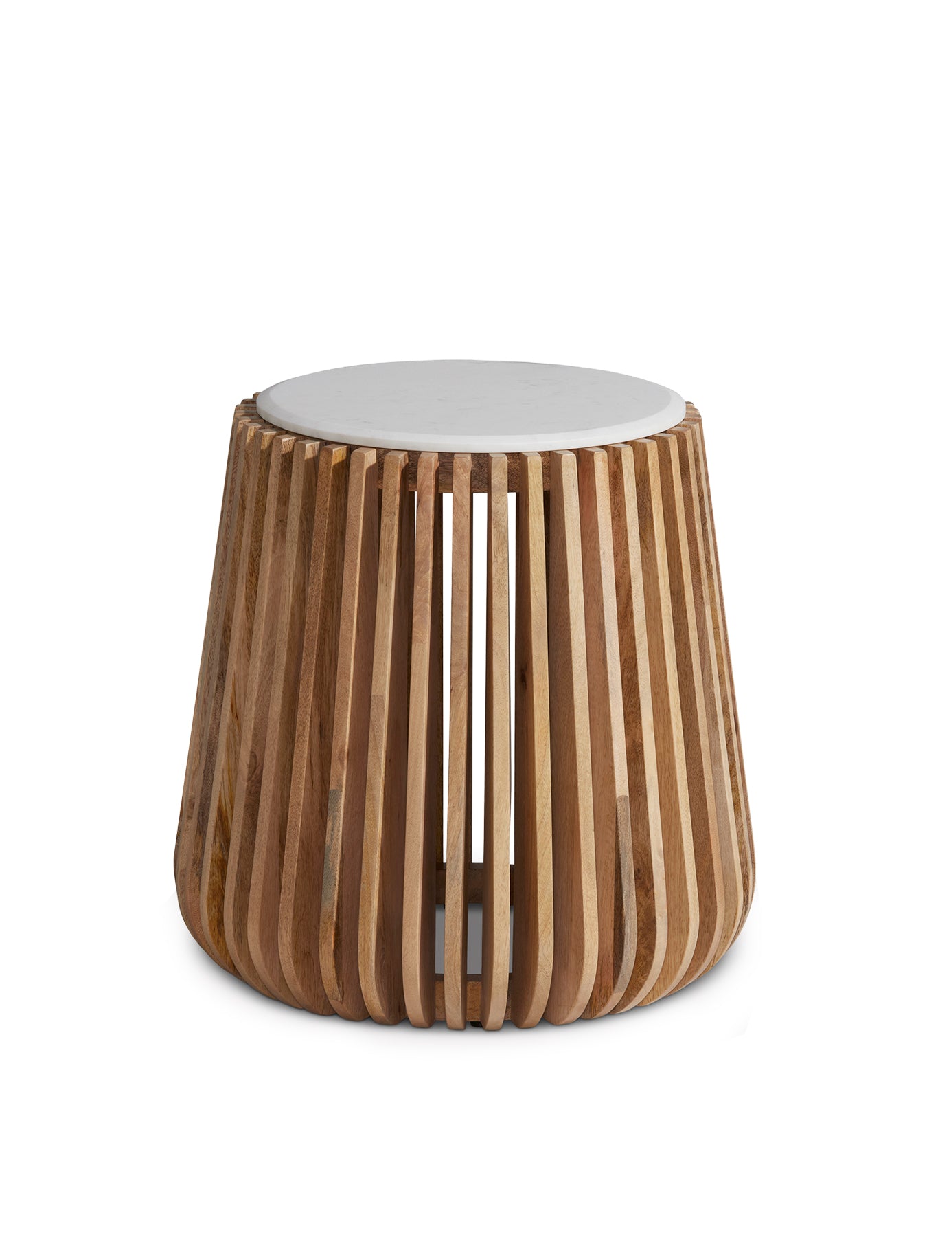 Ombra Marble and Mango Wood Side Table