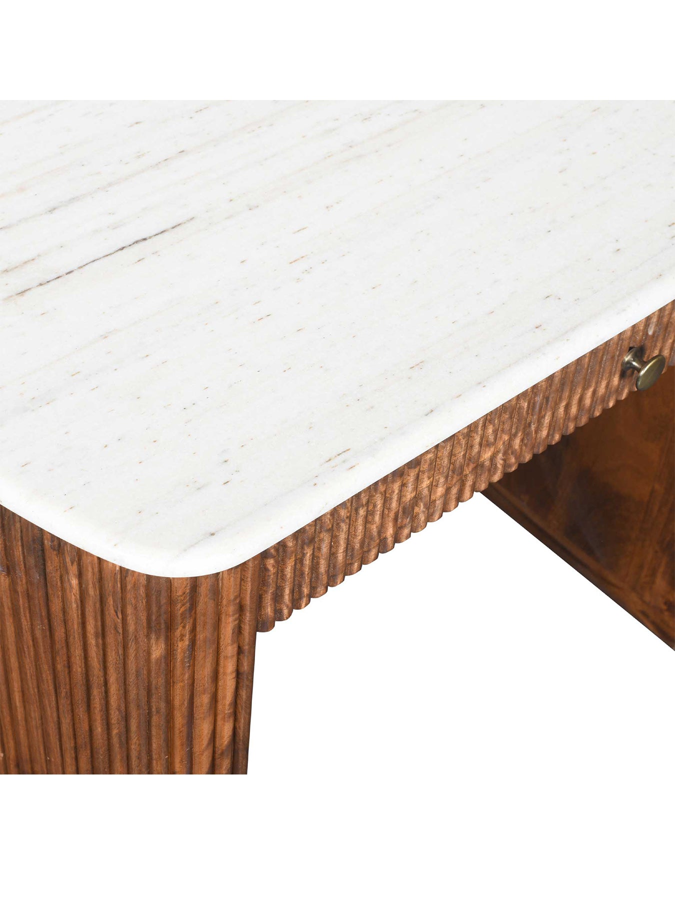 Tasso Mango Wood Desk With Marble Top
