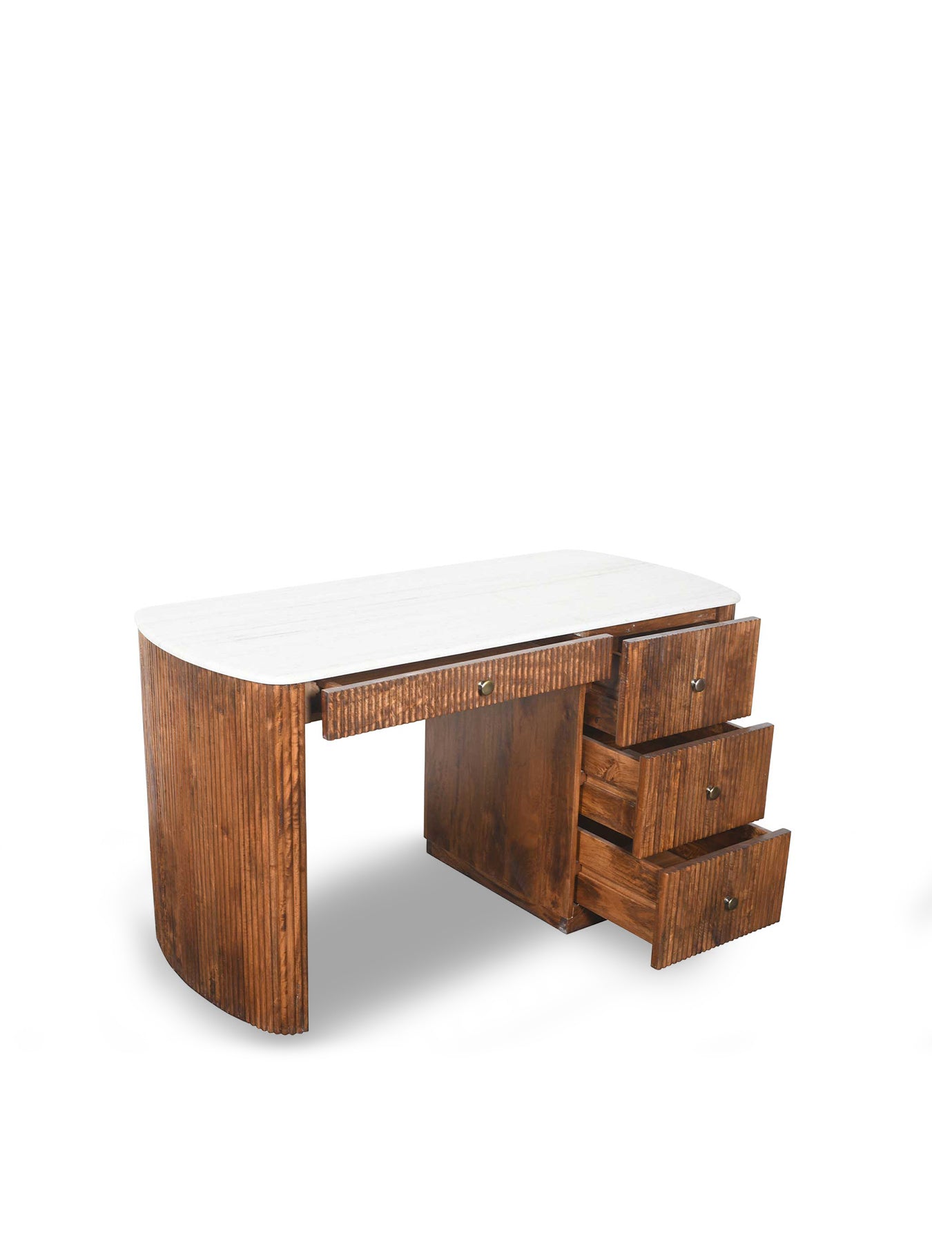 Tasso Mango Wood Desk With Marble Top