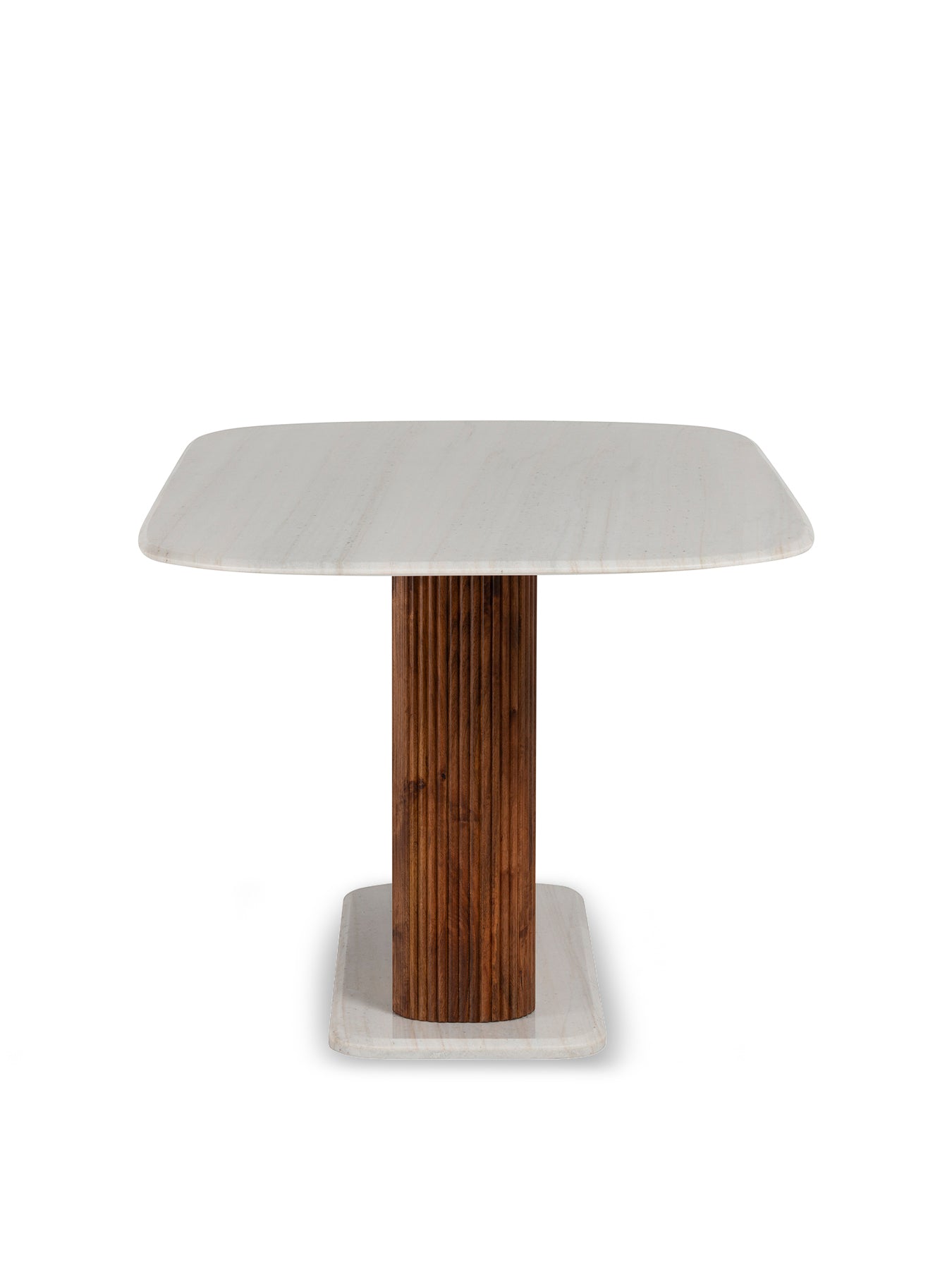 Tasso Marble Dining Table With Mango Wood Base White