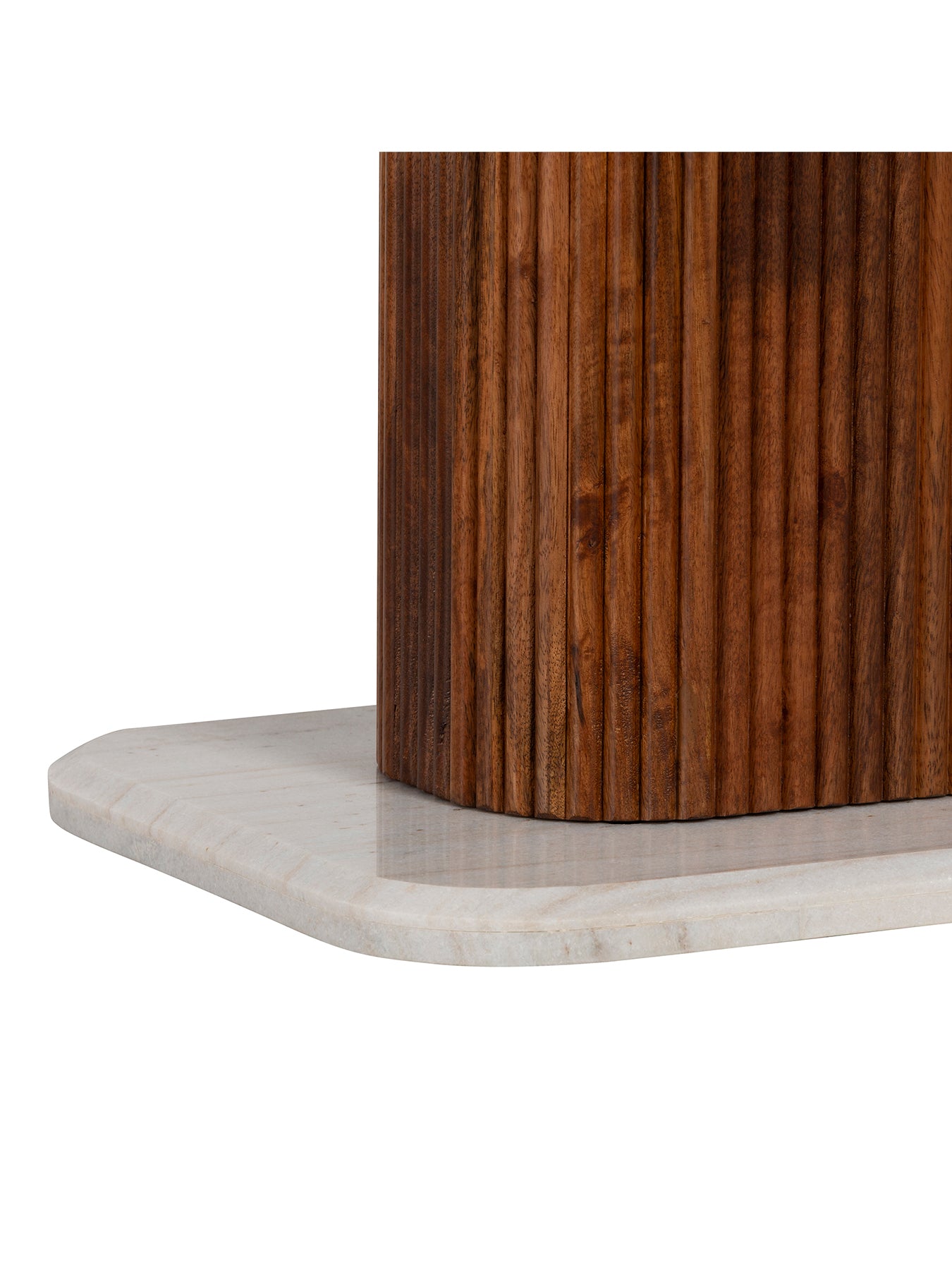 Tasso Marble Dining Table With Mango Wood Base White