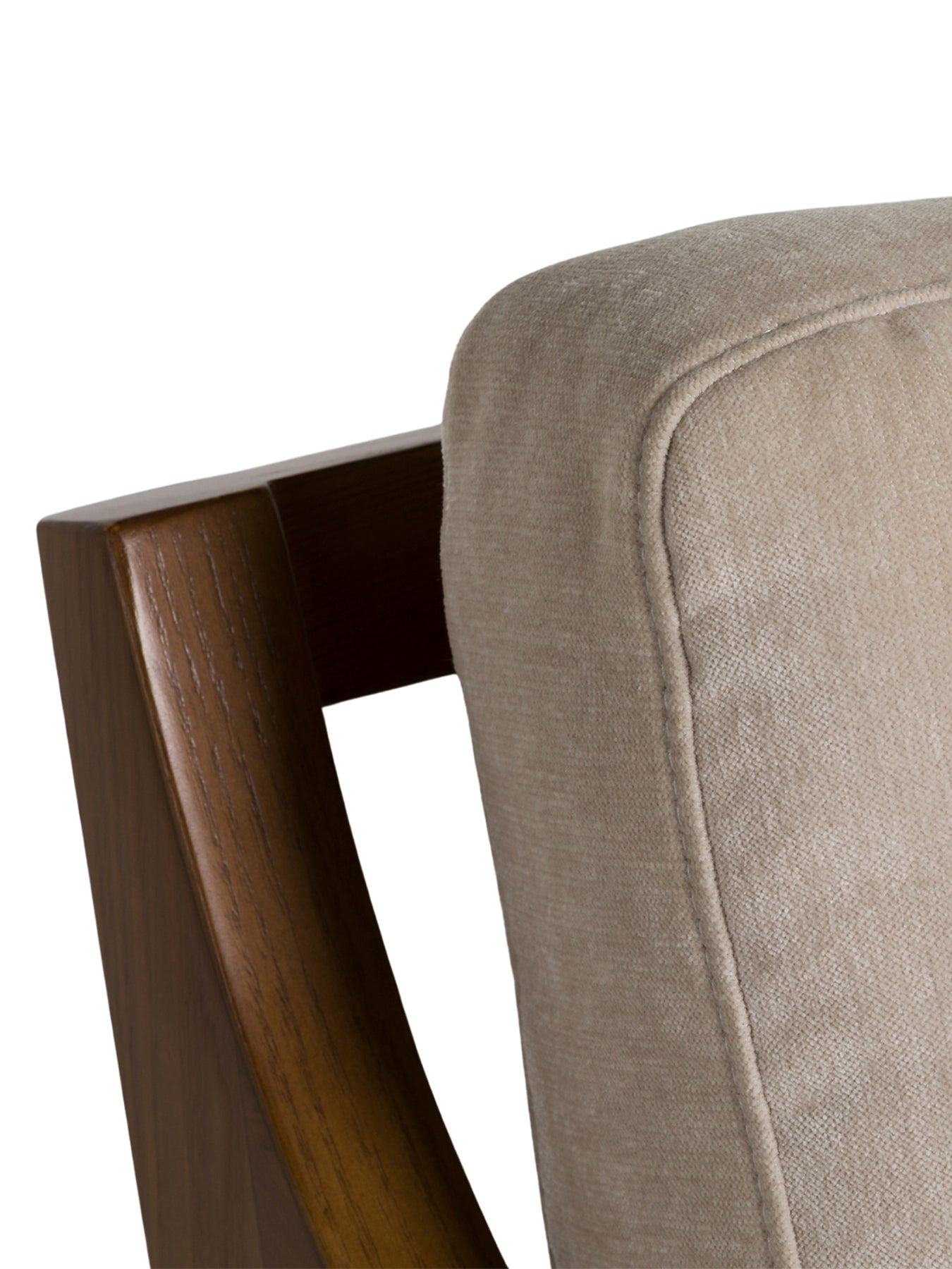 Fabric Accent Chair With Rattan Neutral