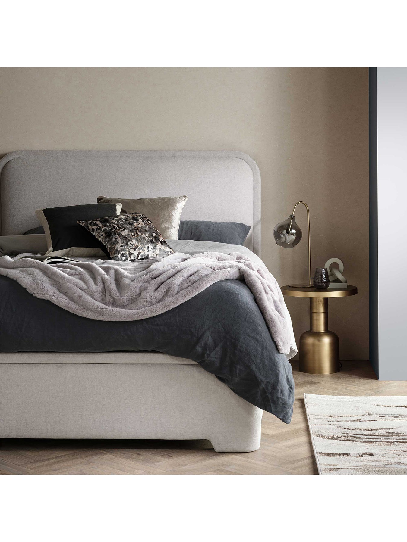 Rothbury Fabric Ottoman Bed Frame Super King Neutral