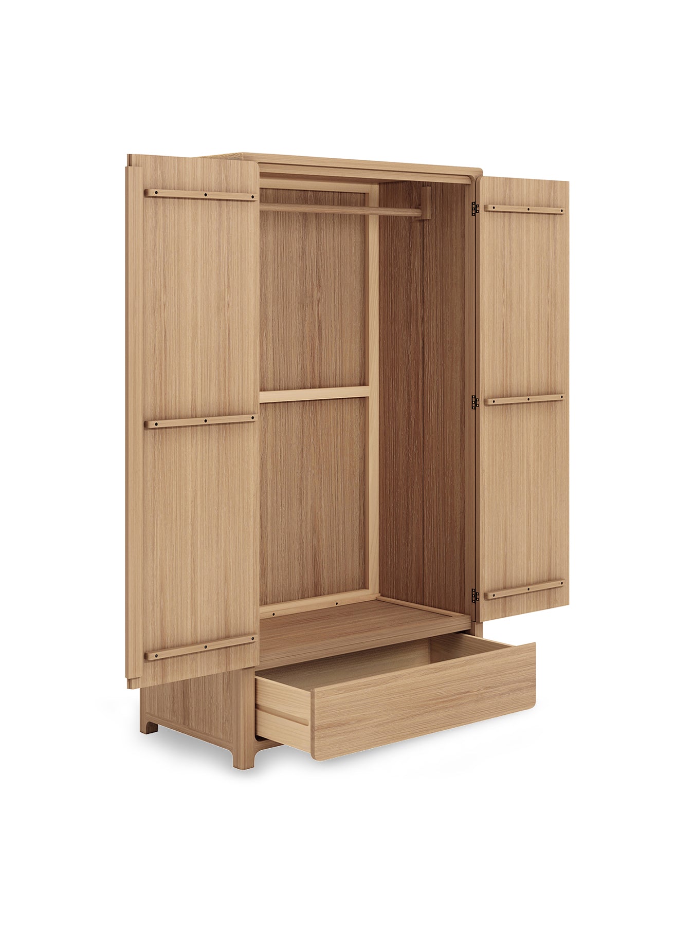 Hadrian Oak 2 Door 1 Drawer Wardrobe